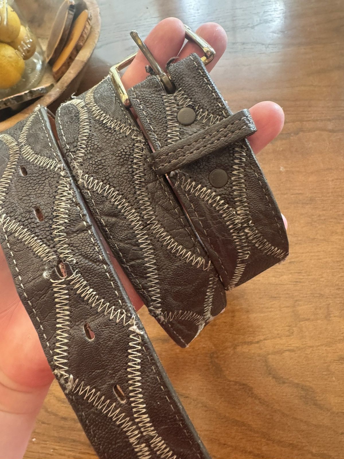 Vintage Elephant Skin Belt Size 38 - 1 Thumbnail