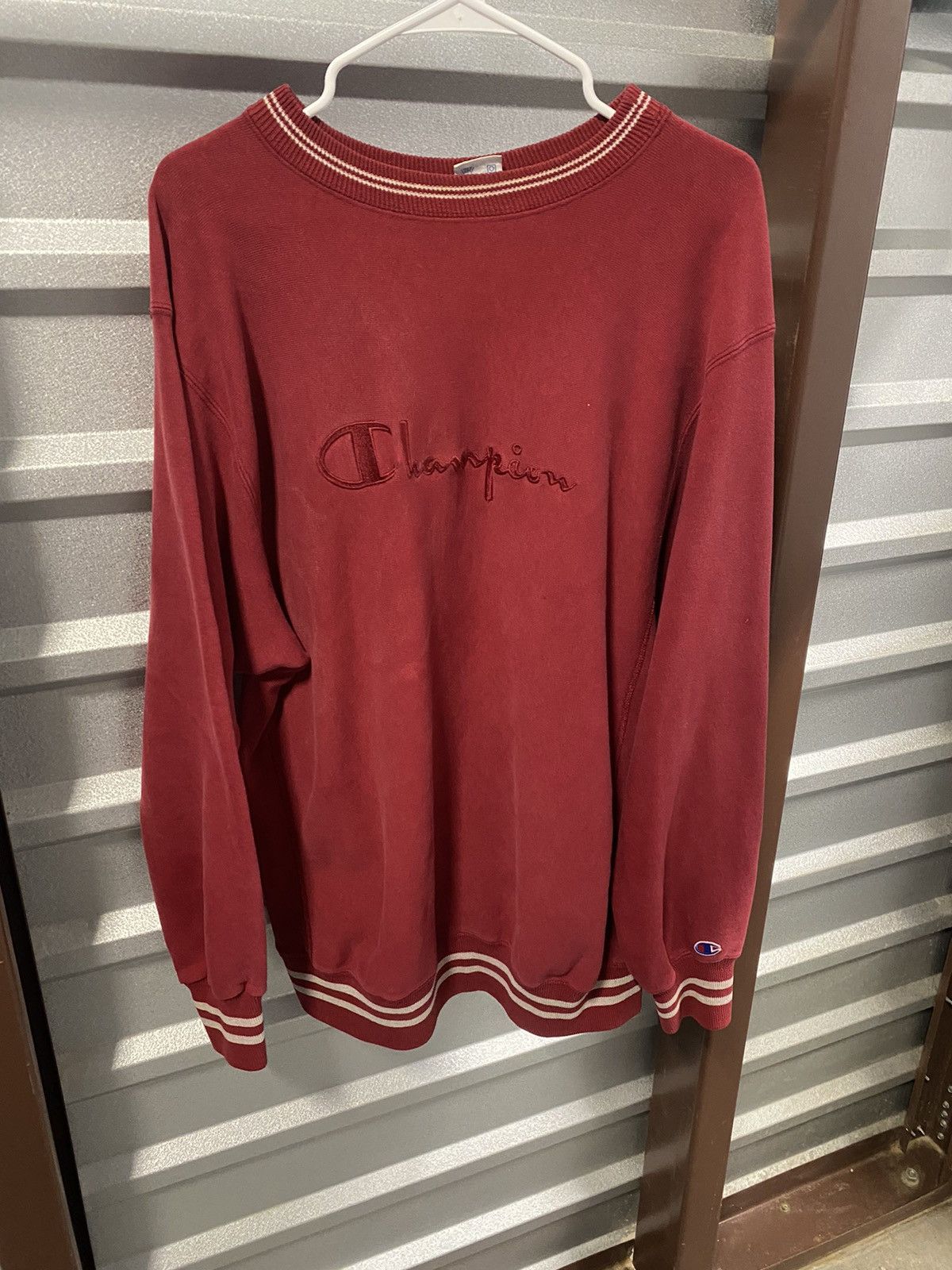 Champion × Vintage 1990’s Champion Reverse Weave Blank Sweatshirt Size US XL / EU 56 / 4 - 1 Thumbnail