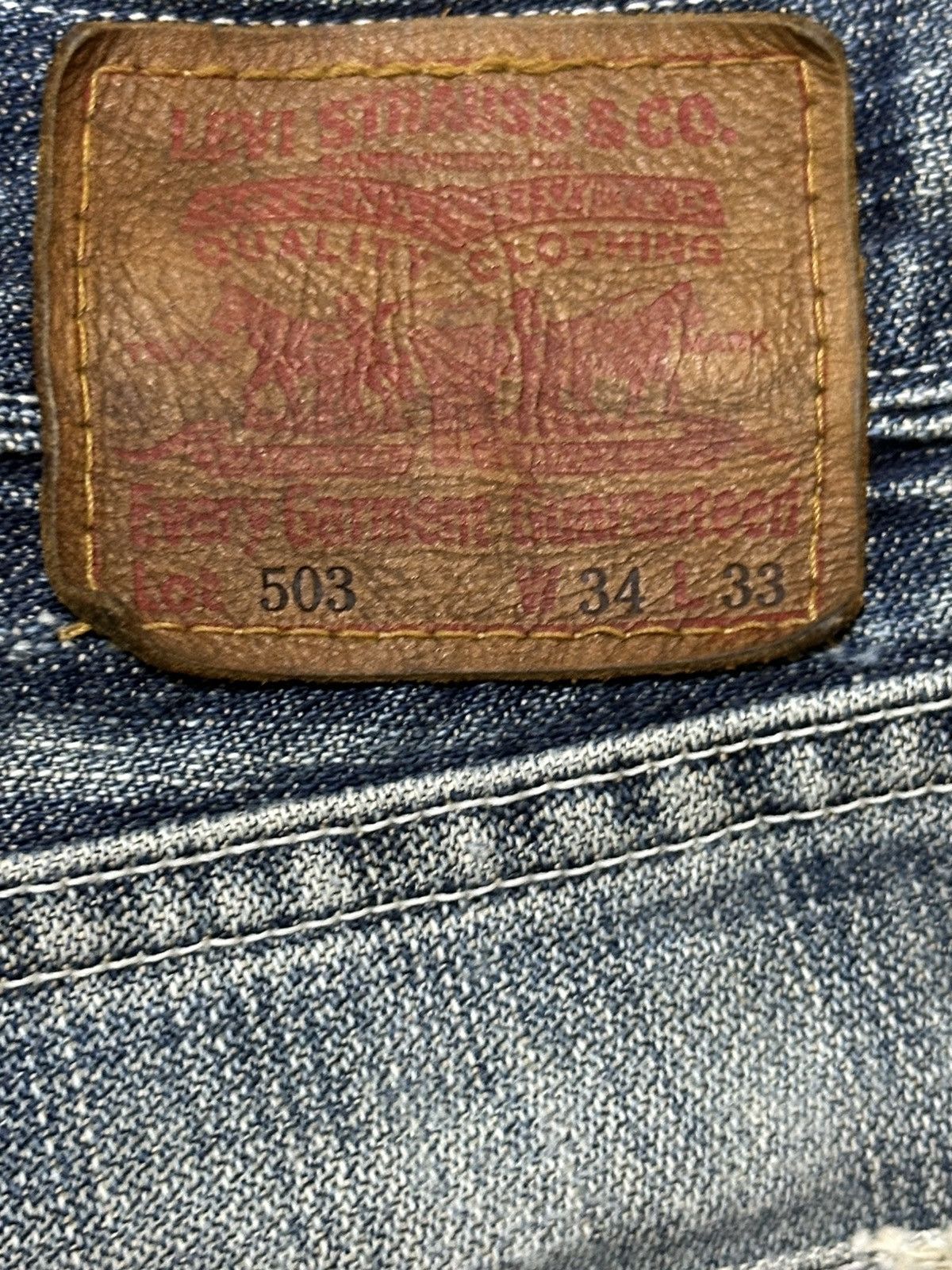 Levi's Vintage 90s Levis 503 Blue Wash Faded Distressed Baggy Jeans Size US 34 / EU 50 - 9 Thumbnail