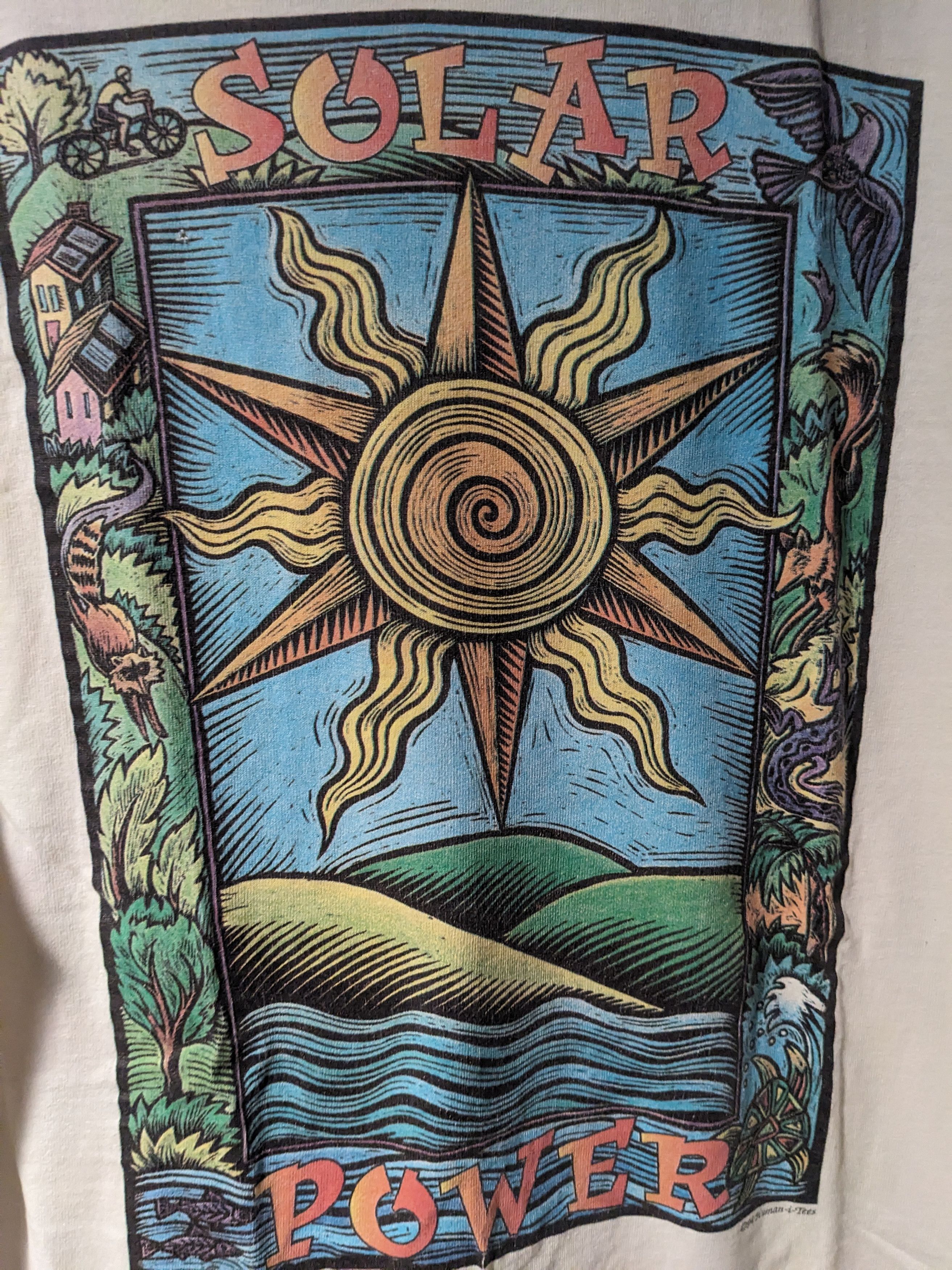 Vintage Vintage 1994 Solar Power Animal Nature Wildlife Art T-Shirt Size US XL / EU 56 / 4 - 2 Thumbnail