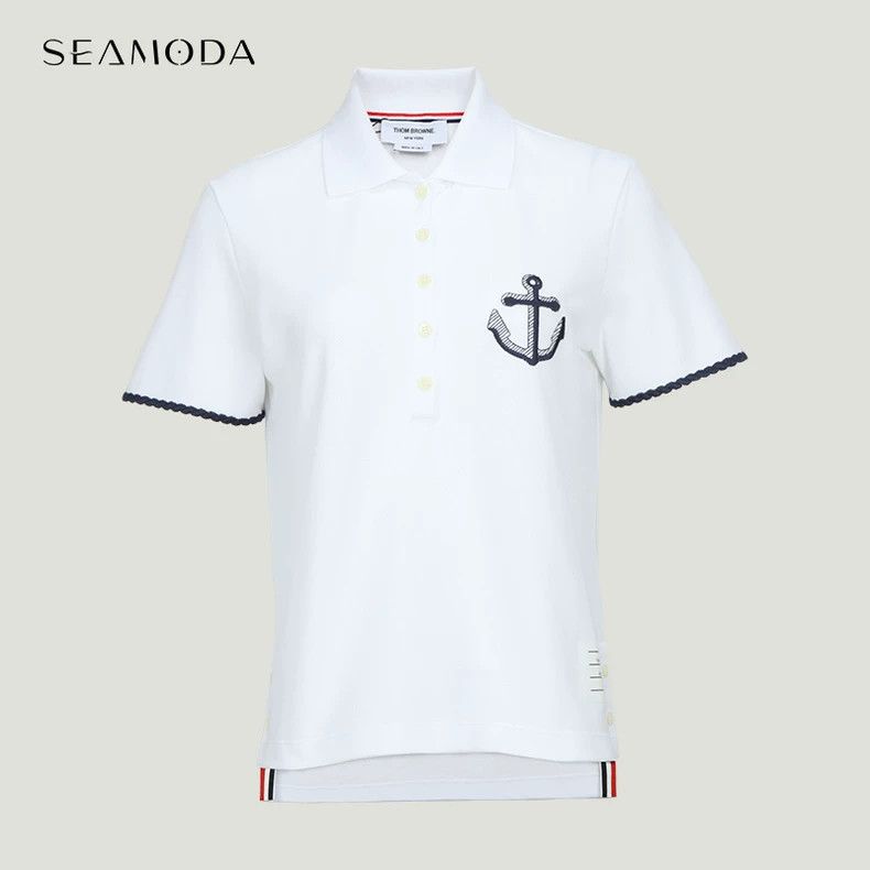 Thom Browne Thom Browne College windship anchor embroidery polo shirt Size M / US 6-8 / IT 42-44 - 1 Thumbnail