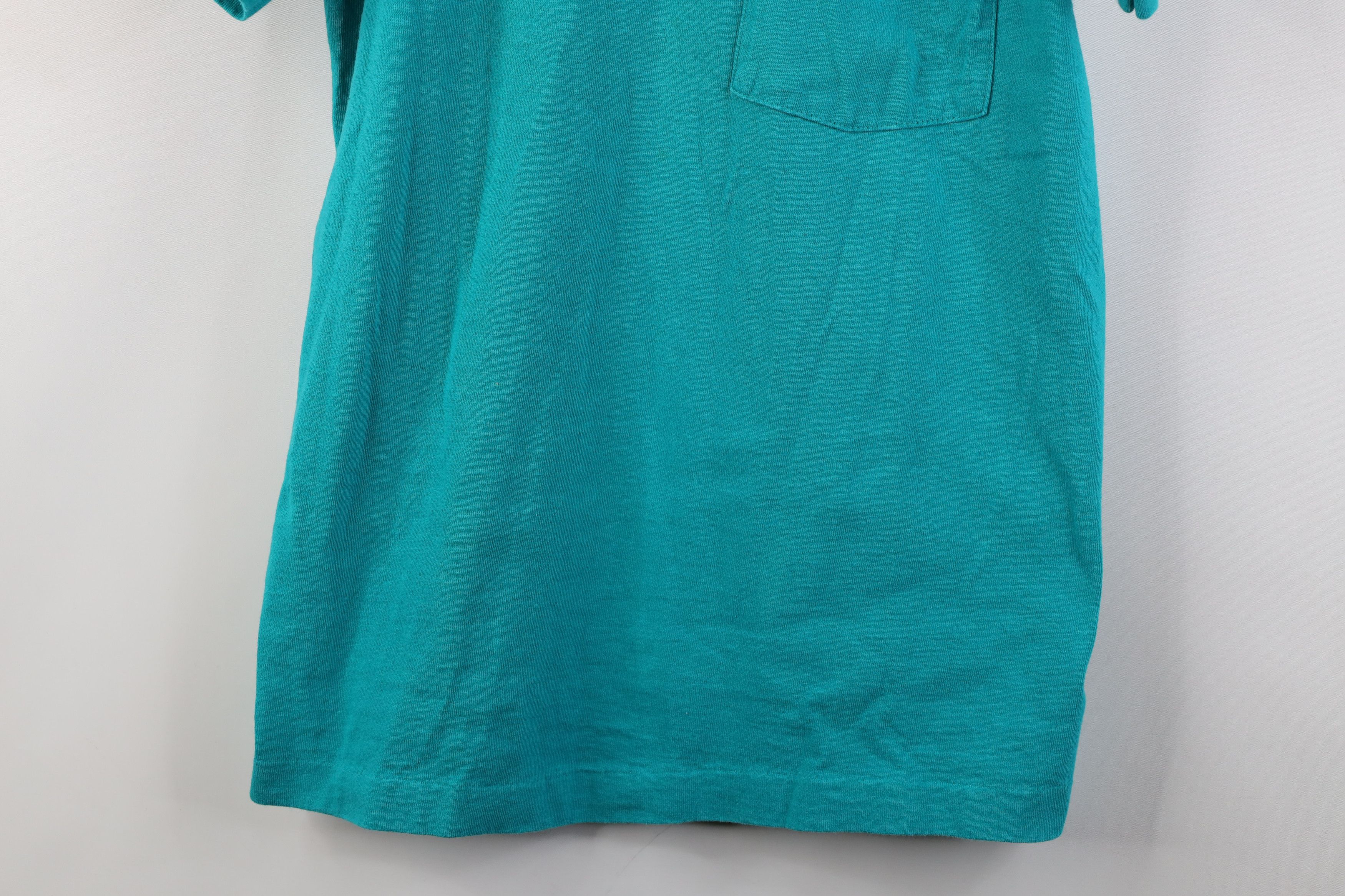 Vintage Vintage 90s Streetwear Heavy Cotton Pocket T-Shirt Teal USA Size US M / EU 48-50 / 2 - 3 Thumbnail