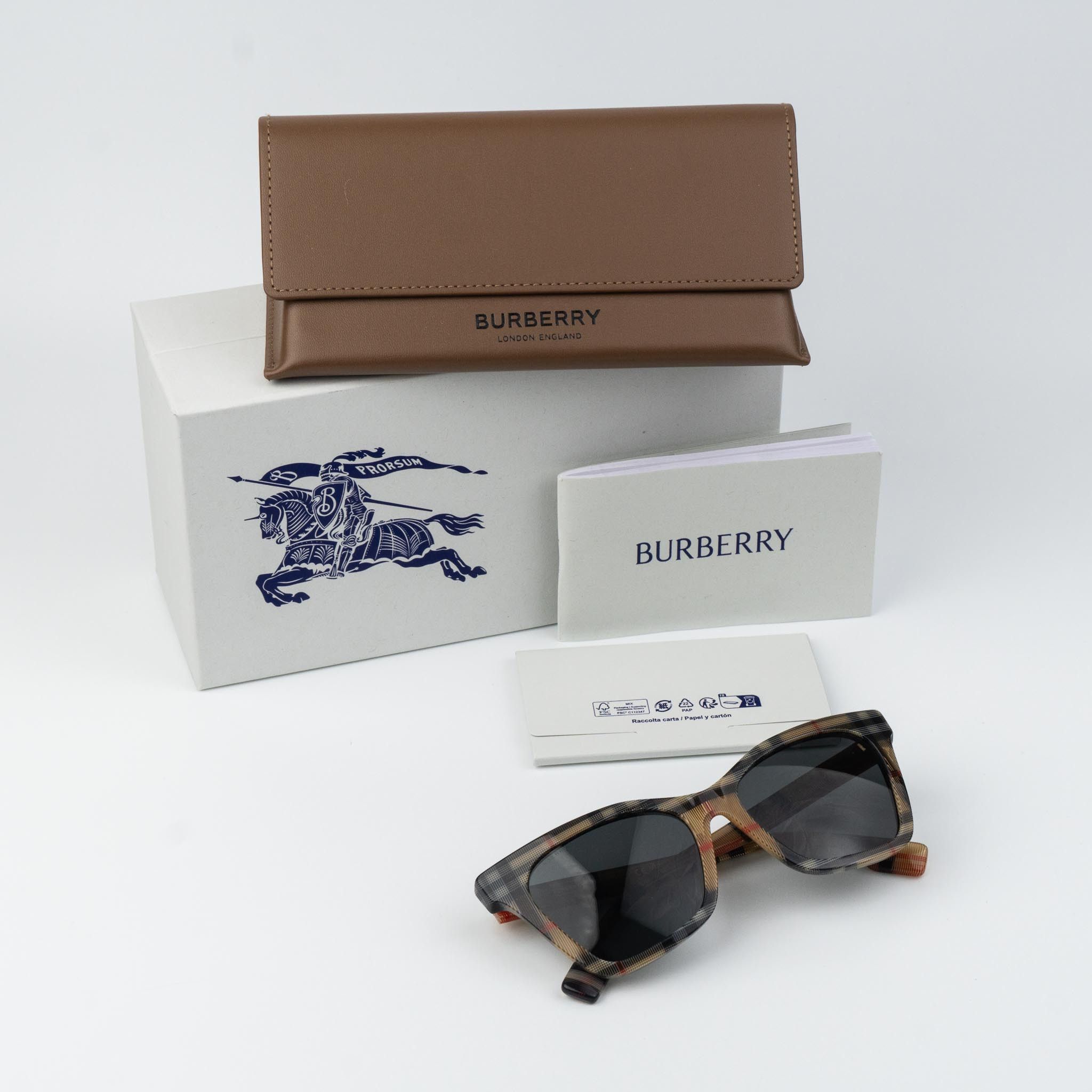 Burberry NEW Burberry BE4346 ELSA 394487 Brown Grey Women Sunglasses Size ONE SIZE - 10 Thumbnail