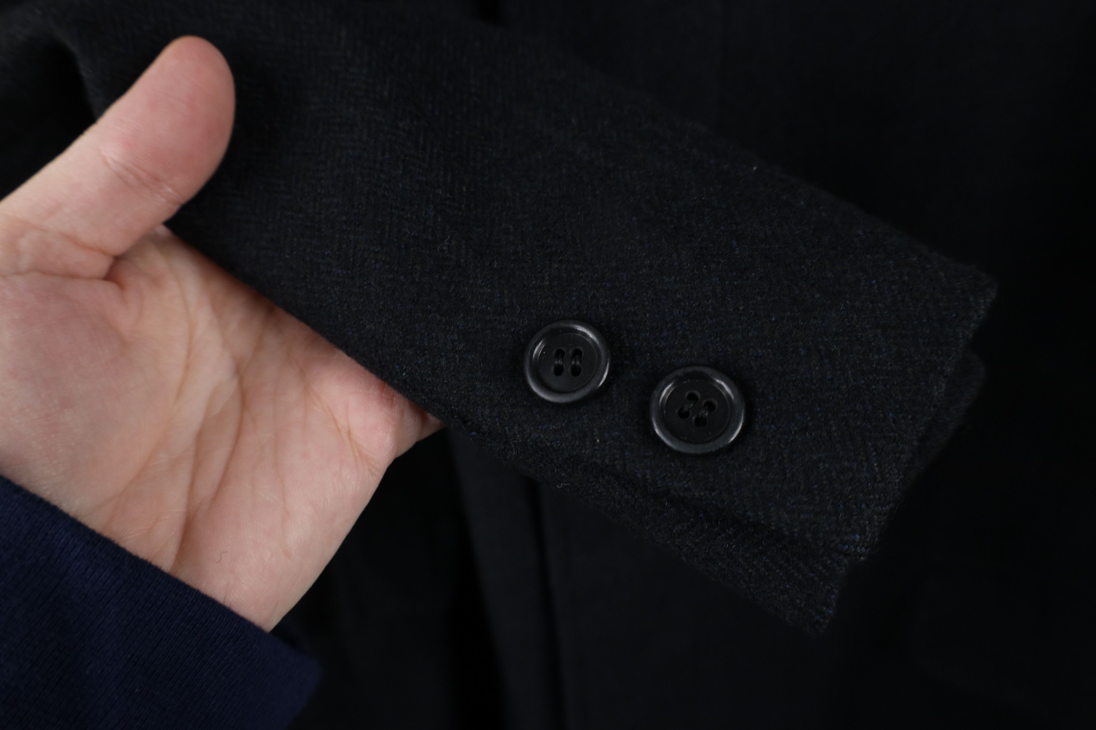 Vintage Vintage 90s Wool Herringbone Overcoat Jacket Gray USA Size US XXL / EU 58 / 5 - 5 Thumbnail