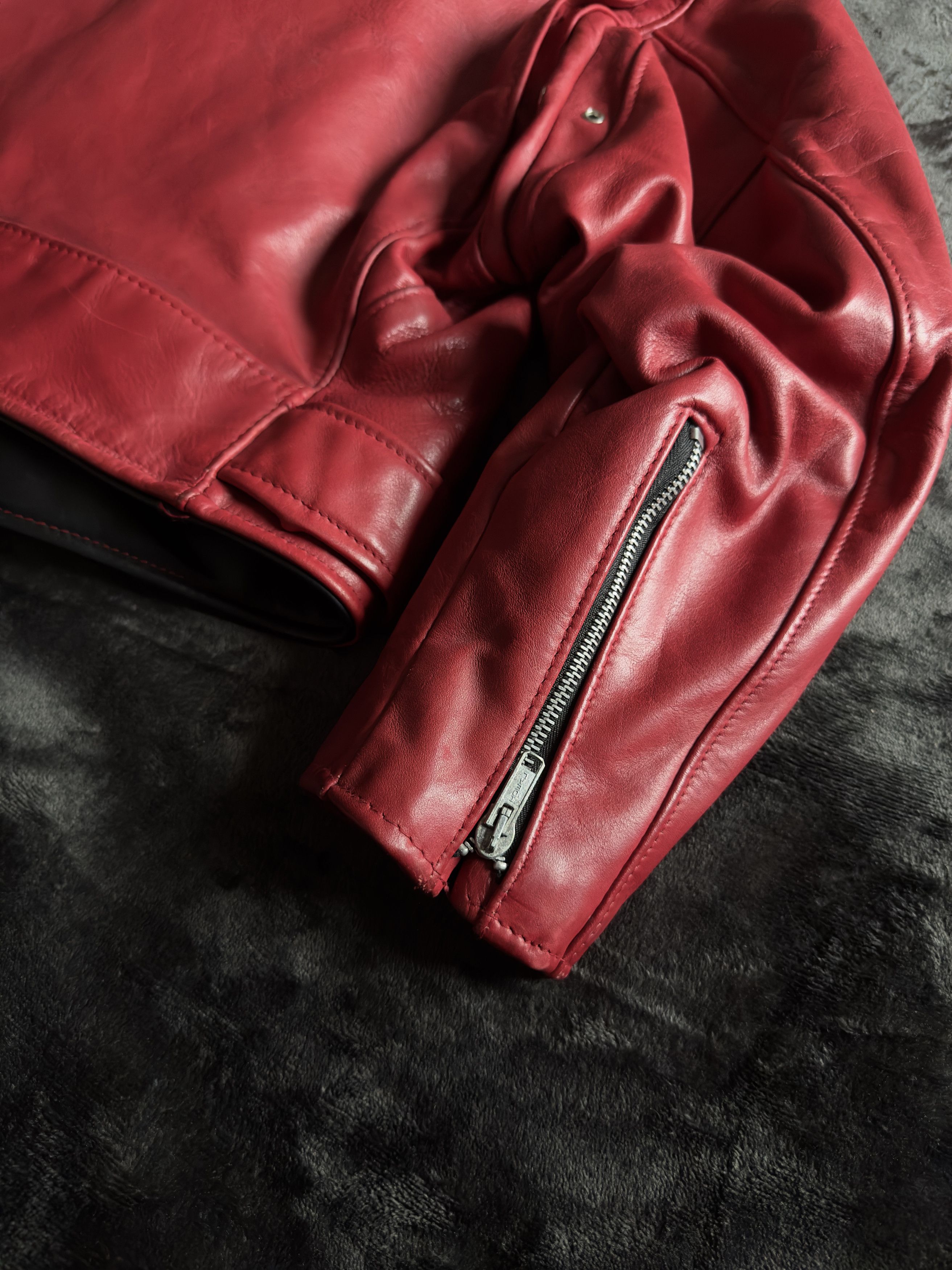 Schott Schott Perfecto Women's Leather Motorcycle Jacket Red sz.12 Size L / US 10 / IT 46 - 9 Thumbnail