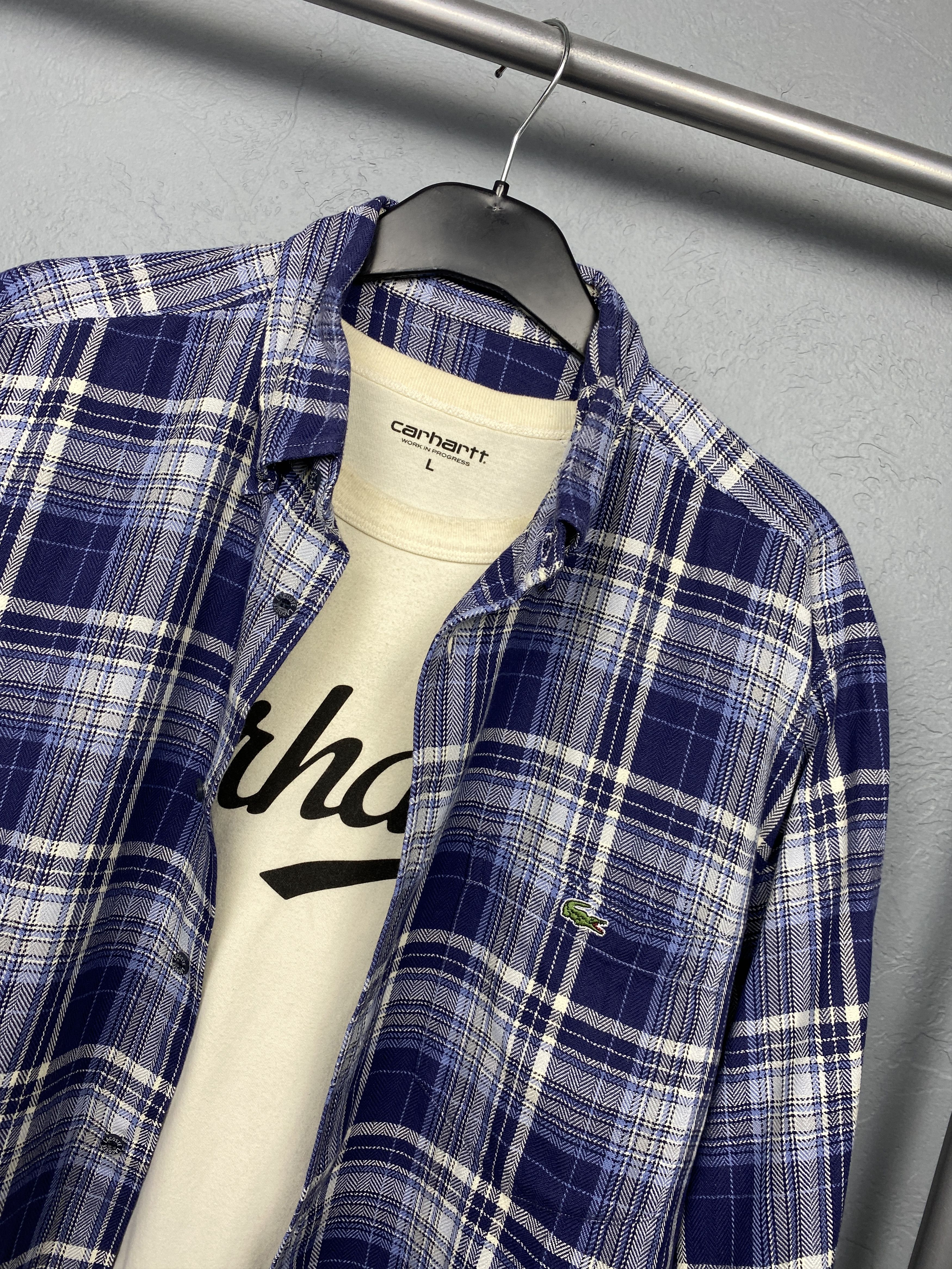 Lacoste Lacoste 90s Vintage Mens Flannel Plaid Shirt Size US XL / EU 56 / 4 - 2 Thumbnail