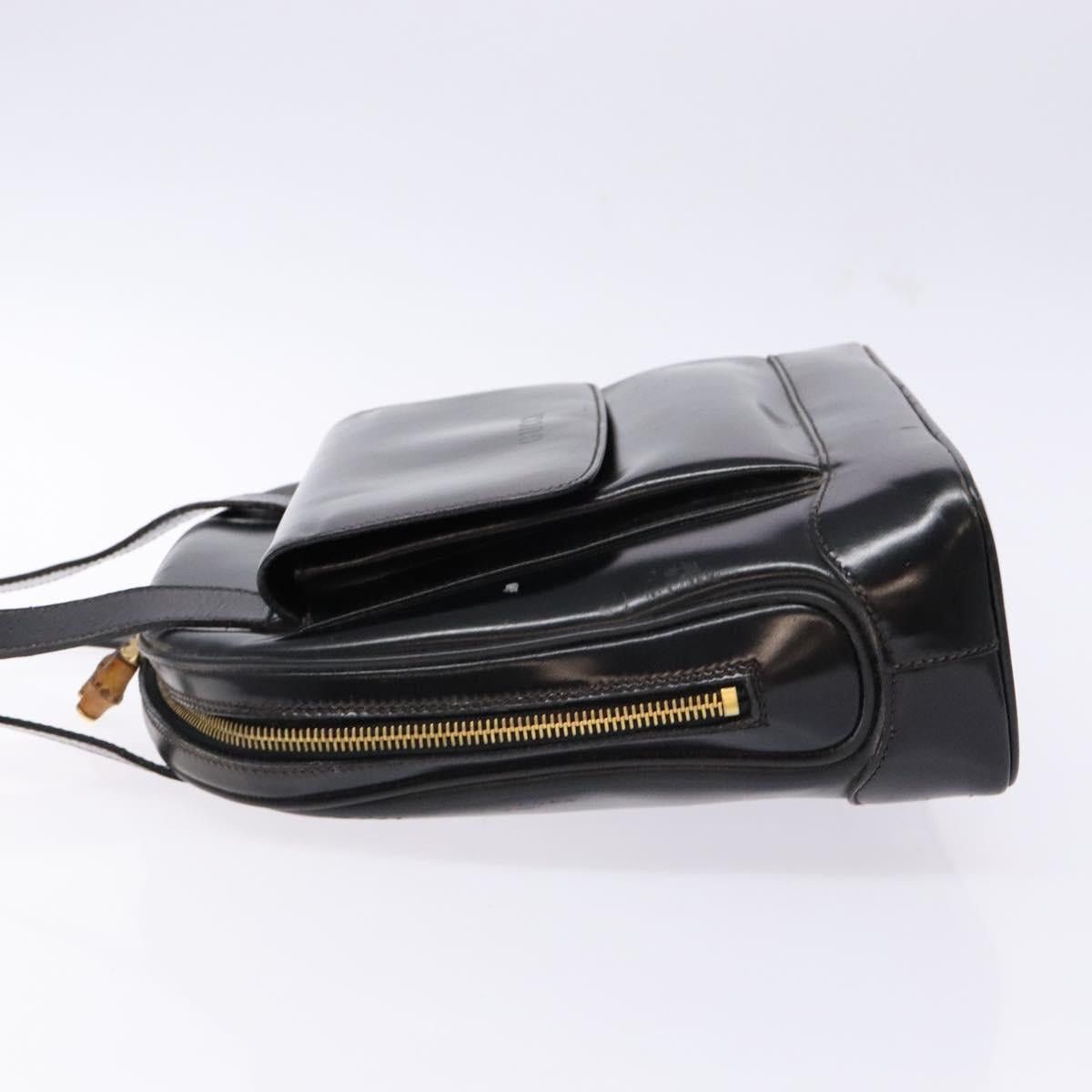 Gucci GUCCI Bamboo Shoulder Bag Patent Leather Black Gold Size ONE SIZE - 5 Thumbnail