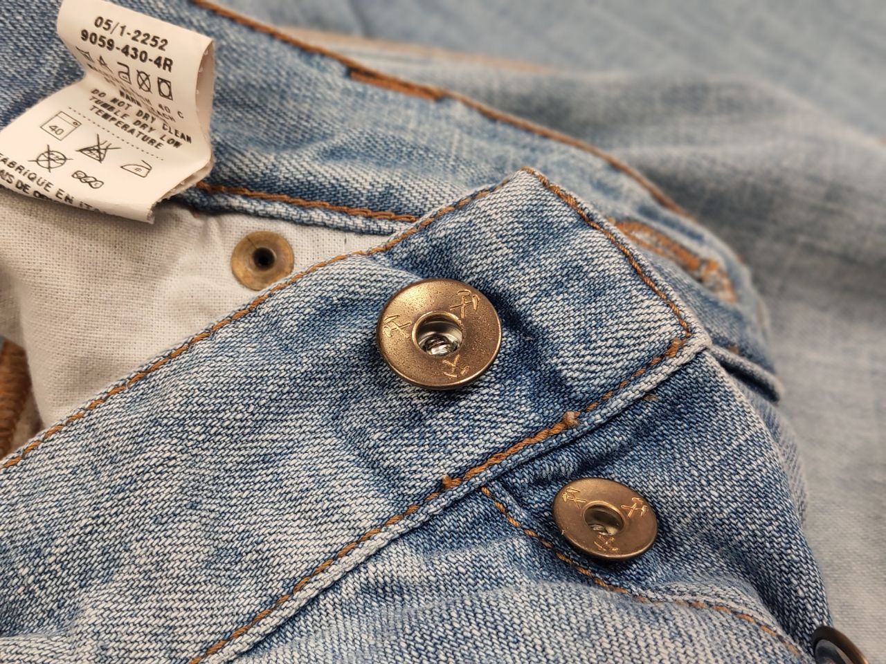 Sixty Vintage 90's Decauville x sixty Blue Patchwork Denim Jeans Size US 31 - 18 Thumbnail