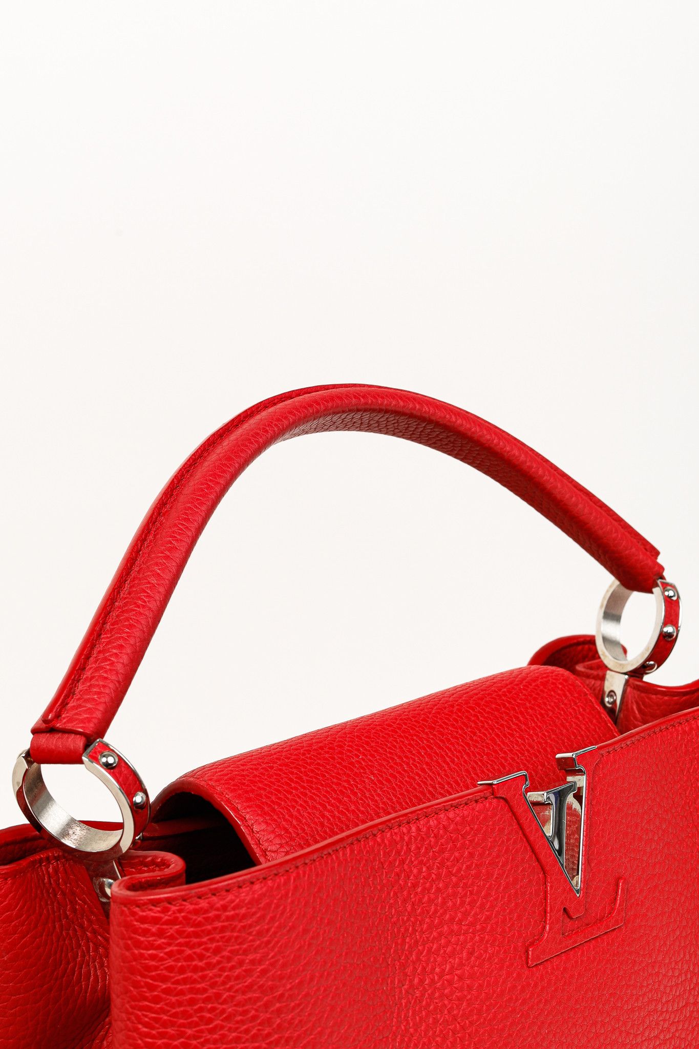 Louis Vuitton Louis Vuitton Capucines MM Rubis Taurillon Leather Satchel Size ONE SIZE - 13 Thumbnail