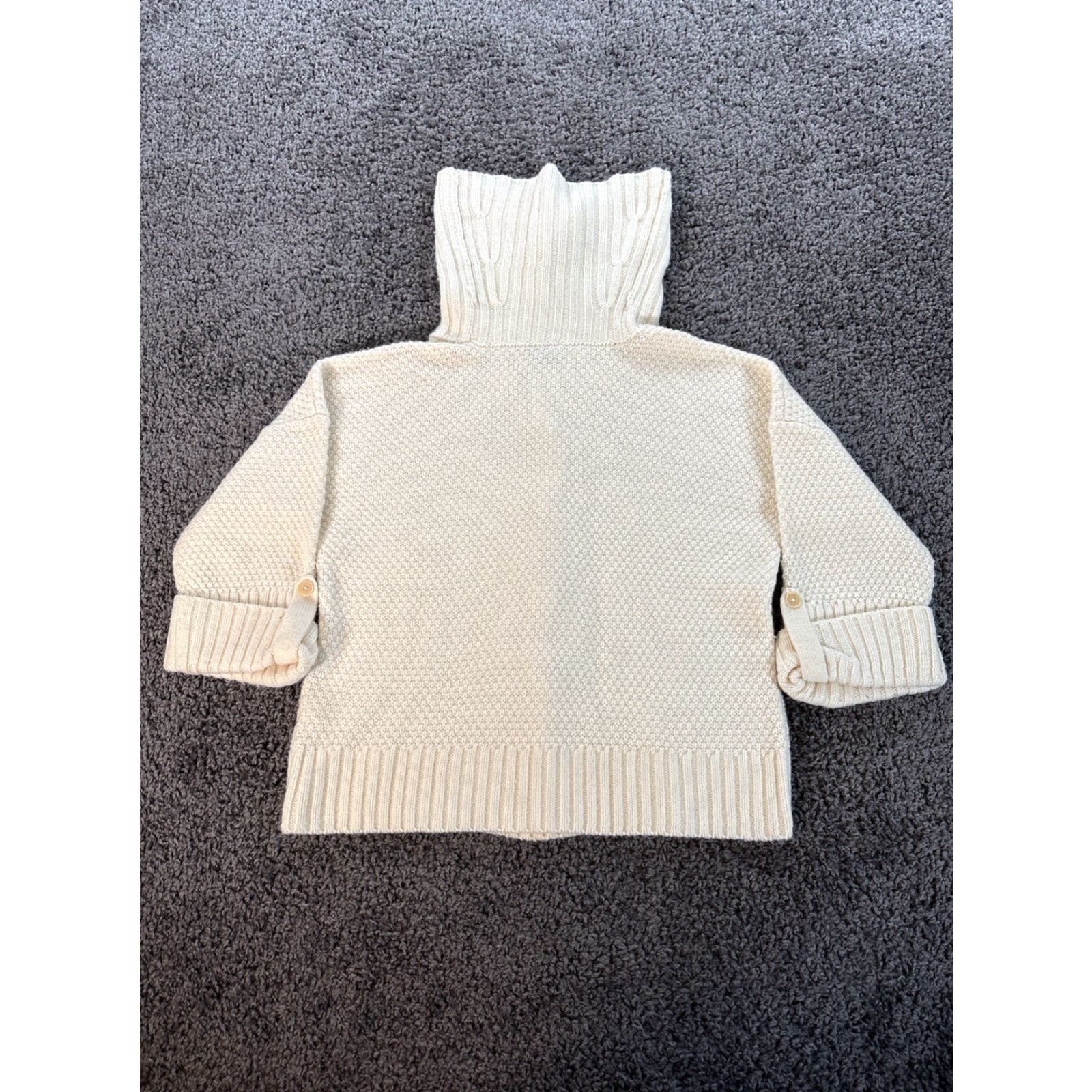 Talbots VINTAGE Talbots Turtleneck Sweater Petite Large Ivory Wool Alpaca Cable Knit Chunky Women L Pullover Knit Wool/Alpaca Size L / US 10 / IT 46 - 6 Thumbnail