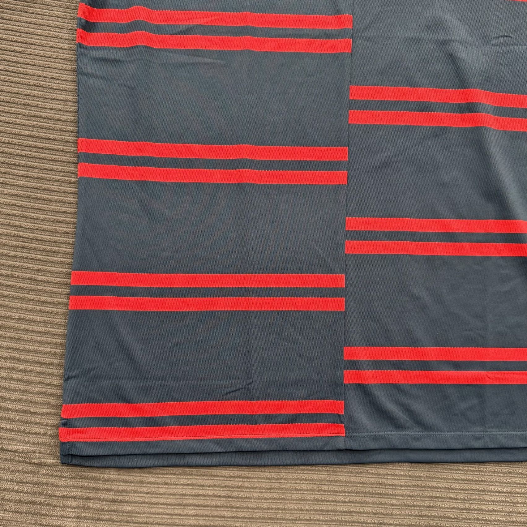 G/FORE G/FORE Polo Shirt Mens Large Gray Red Stripe Performance Golf Stretch G4MS23K182 Size US L / EU 52-54 / 3 - 6 Thumbnail
