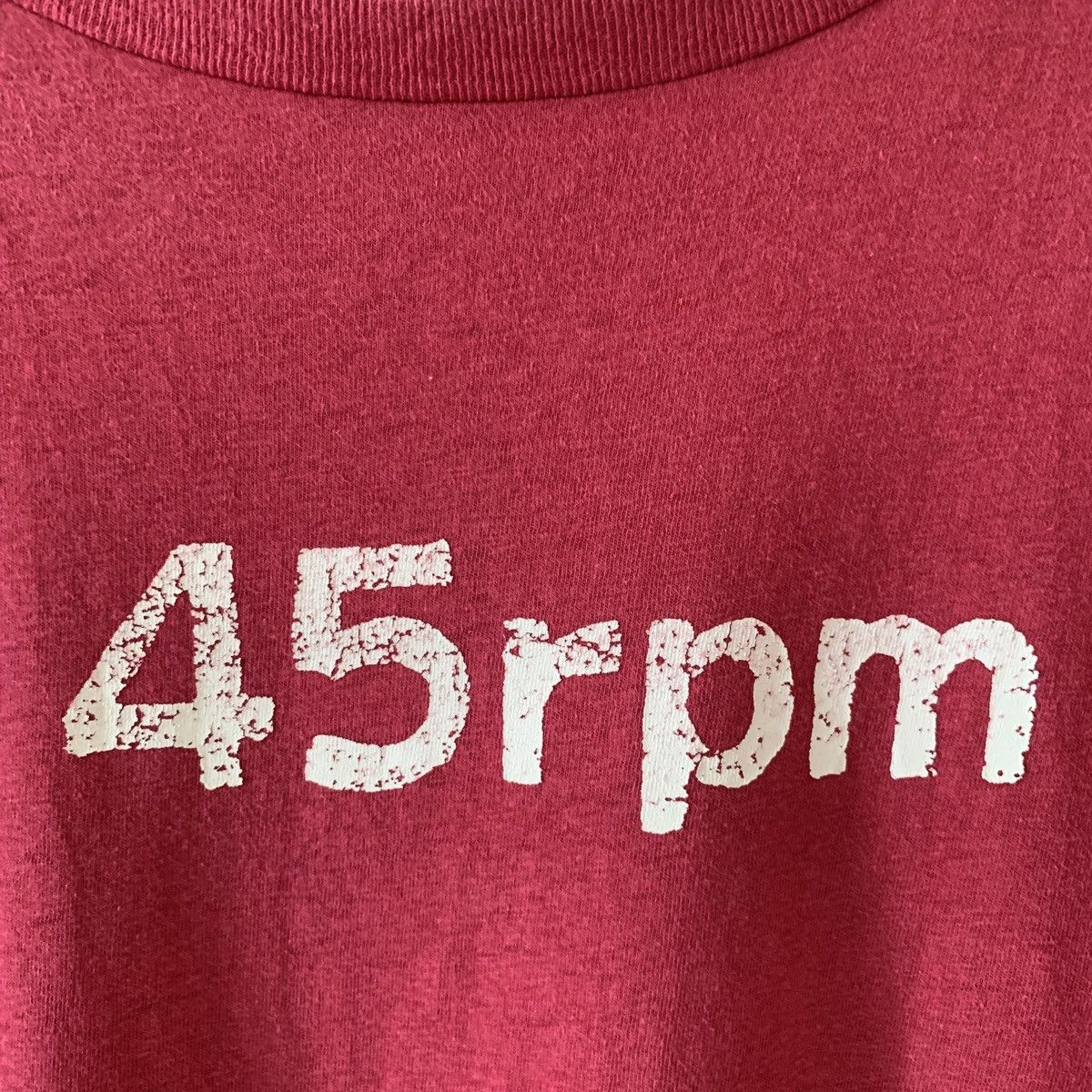 45rpm Vintage 45rpm Forty Five Rpm Signature Logo Red Tee Size US S / EU 44-46 / 1 - 3 Thumbnail