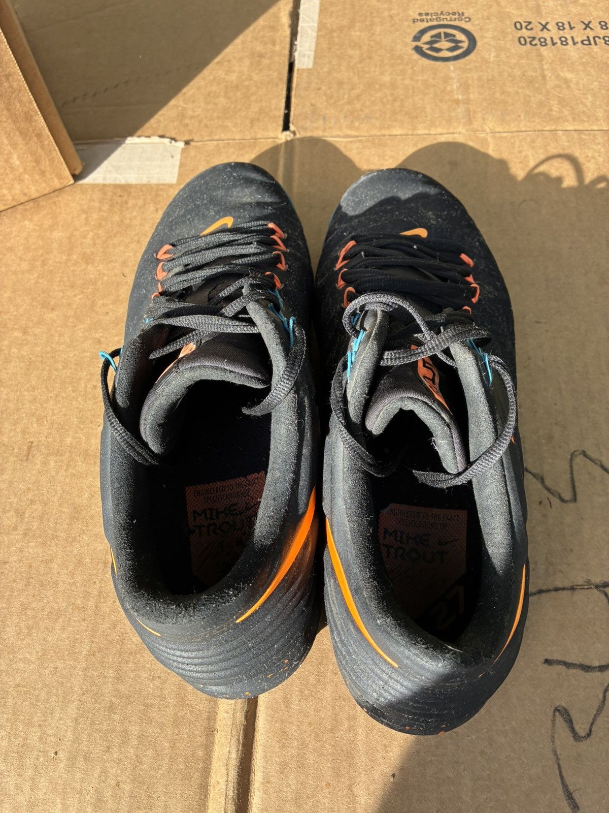 Nike Lunar Trout 2 Turf Flywire Black Orange Blue Promo Sample Size US 12 / EU 45 - 4 Thumbnail