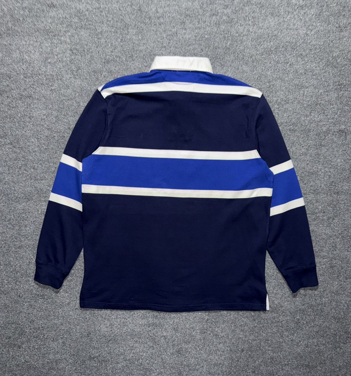 Polo Ralph Lauren Polo Ralph Lauren Blue Stripe Rugby Shirt L Size US L / EU 52-54 / 3 - 7 Thumbnail