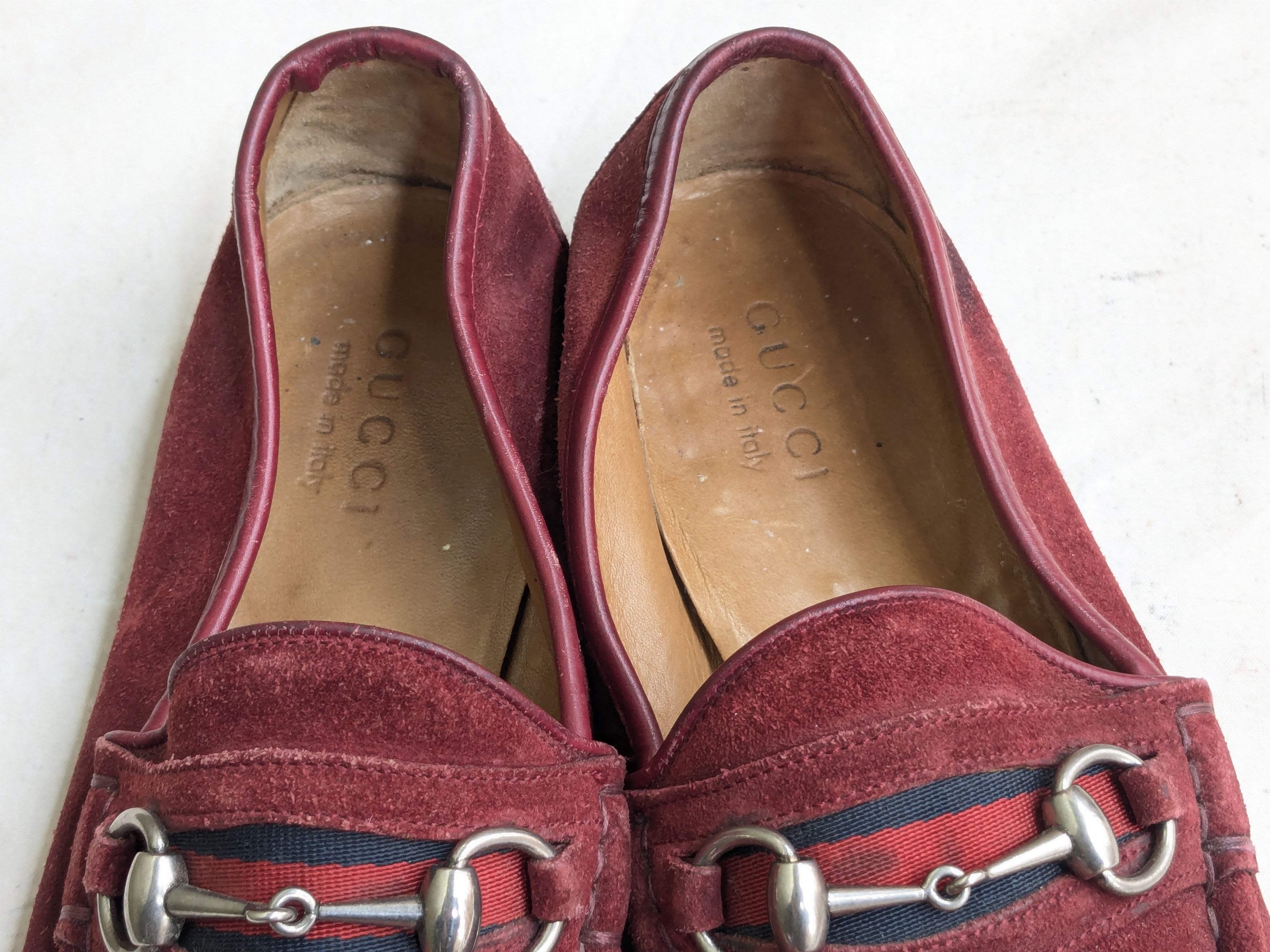 Gucci Gucci Horsebit Loafers Red 10.5 D Suede Leather Italy Slip Size US 10.5 / EU 43-44 - 2 Thumbnail