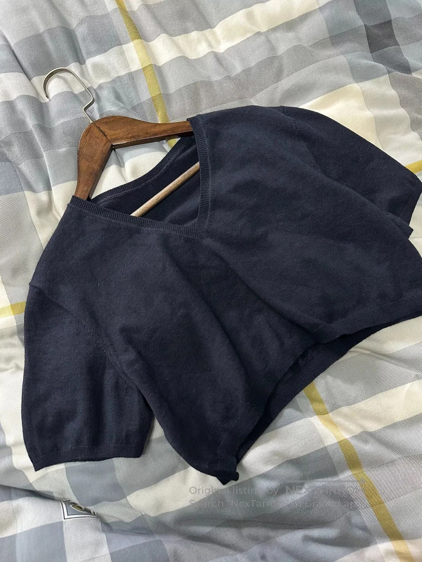 The Row Short Knit Top in Deep Blue. Size S / US 4 / IT 40 - 4 Thumbnail