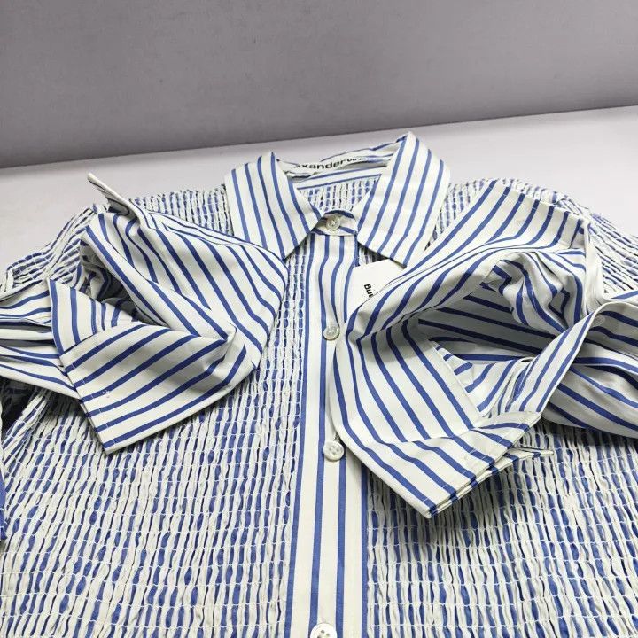 Alexander Wang Alexander Wang Blue Striped Long Sleeve Shirt - Size S / US 4 / IT 40 - 7 Thumbnail