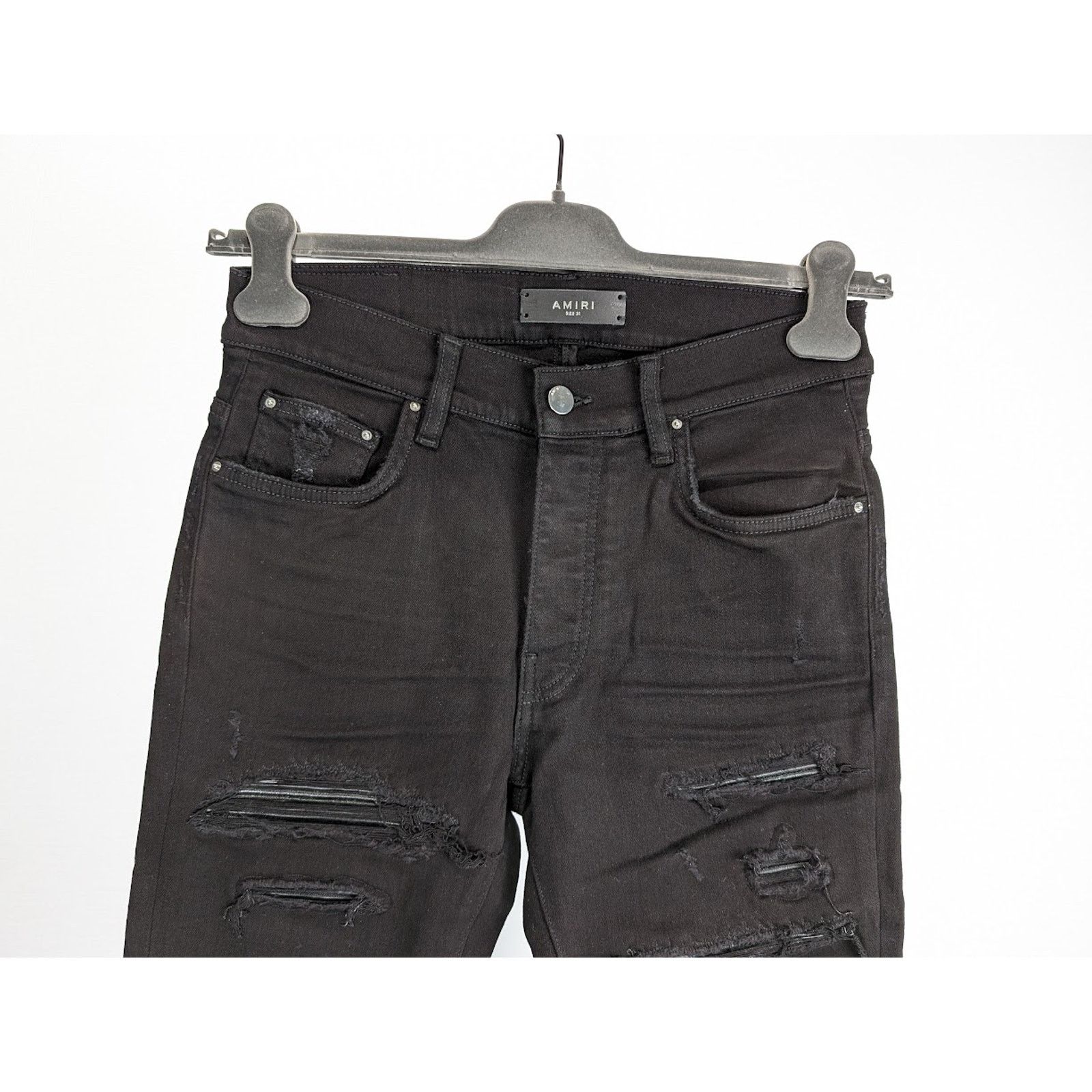 Amiri o1rshd1 Leather Thrasher Jeans in Black Size US 40 / EU 56 - 11 Thumbnail