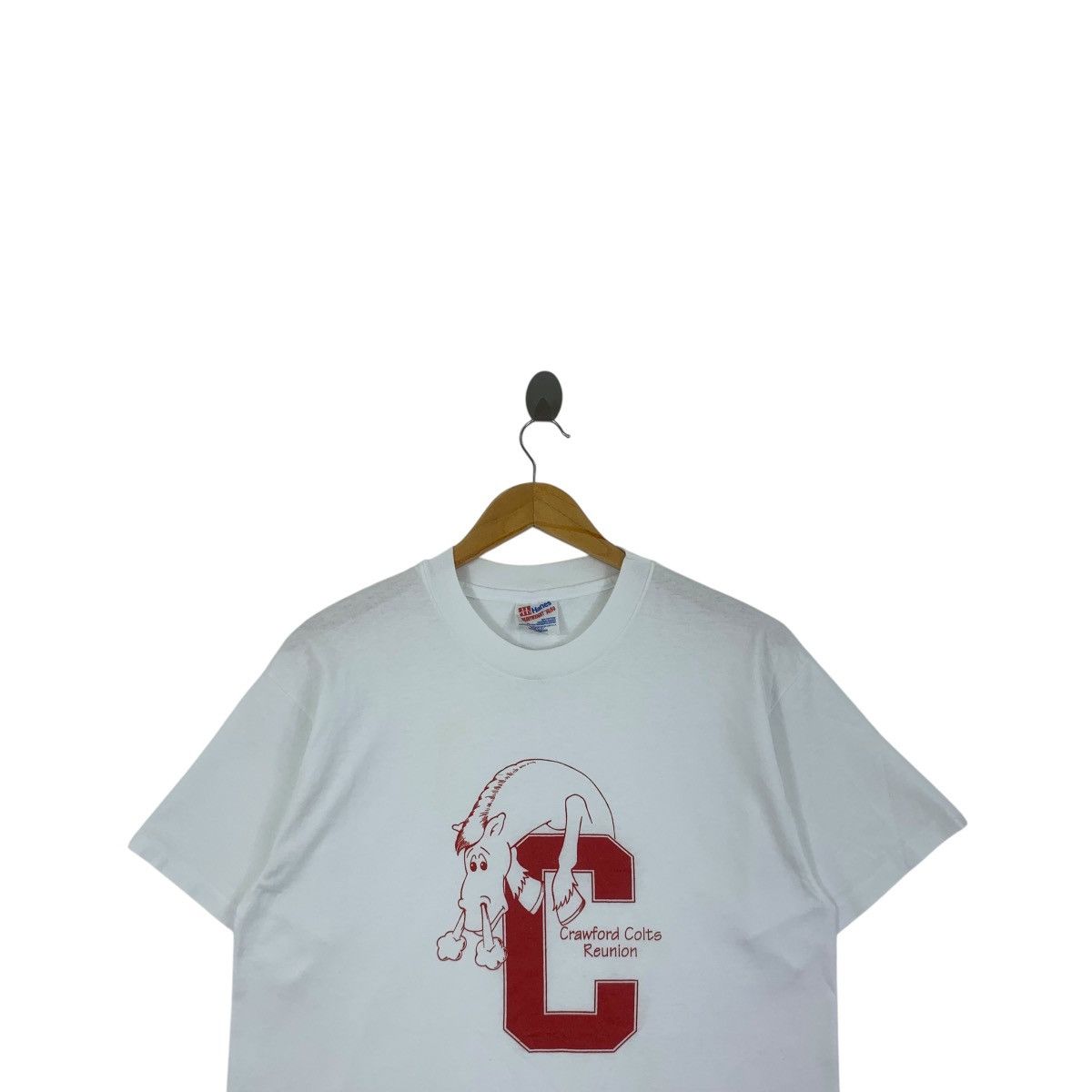 Hanes Vintage 90’ CRAWFORD COLTS REUNION Alumni College Tee Shirt Size US L / EU 52-54 / 3 - 2 Thumbnail