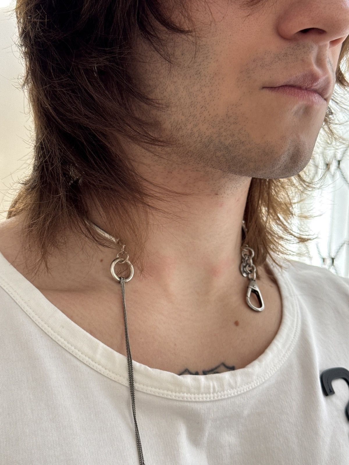 Ann Demeulemeester 925 Solid Silver Archive Tube Necklace Size ONE SIZE - 6 Thumbnail