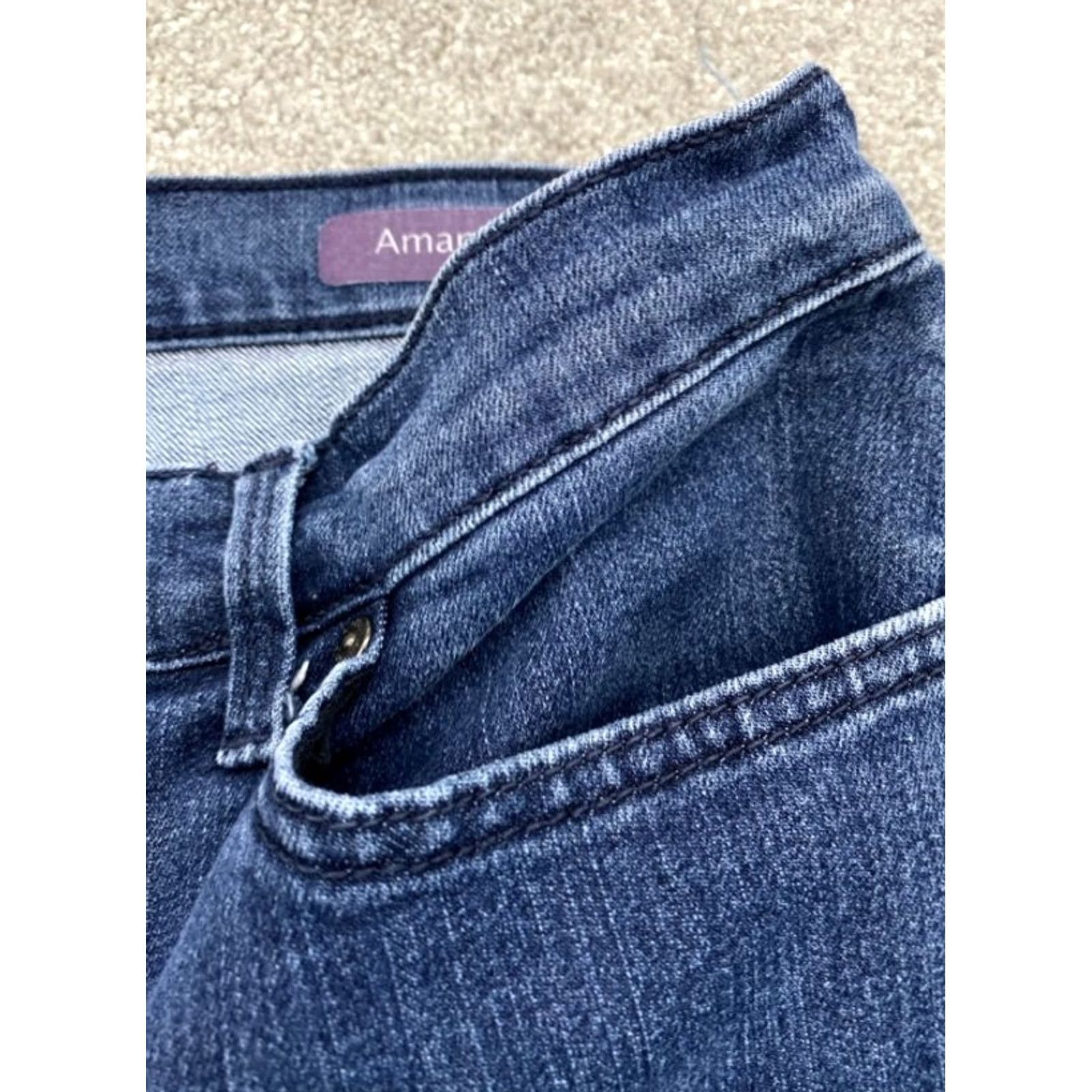 Gloria Vanderbilt Gloria Vanderbilt Amanda Jeans Womens 10 Blue Denim Stretch 5825 Regular 31x30 Inseam 30 5-Pocket Design Straight Shirt Size 24" / US 00 / IT 34 - 6 Thumbnail