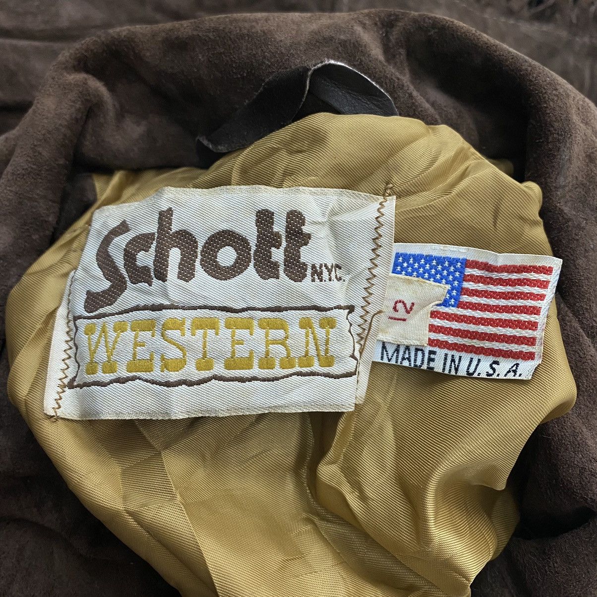 Schott Vintage 80s SCHOTT WESTERN USA Leather Cowboy Jacket Size US S / EU 44-46 / 1 - 3 Thumbnail