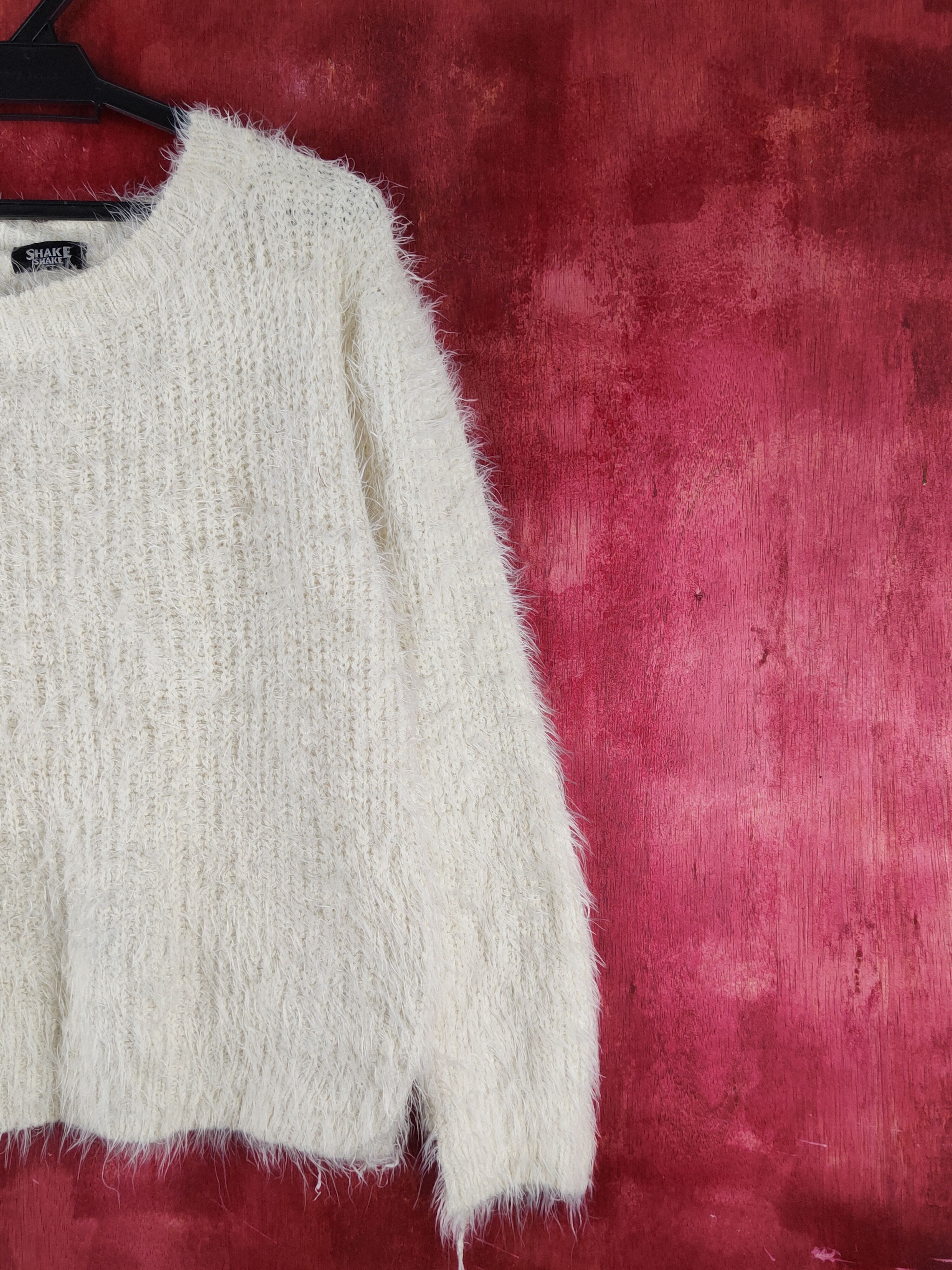 Homespun Knitwear Shake Shake Ivory Shag Shaggy Fur Mohair Knitwear #S1927 Size S / US 4 / IT 40 - 5 Thumbnail
