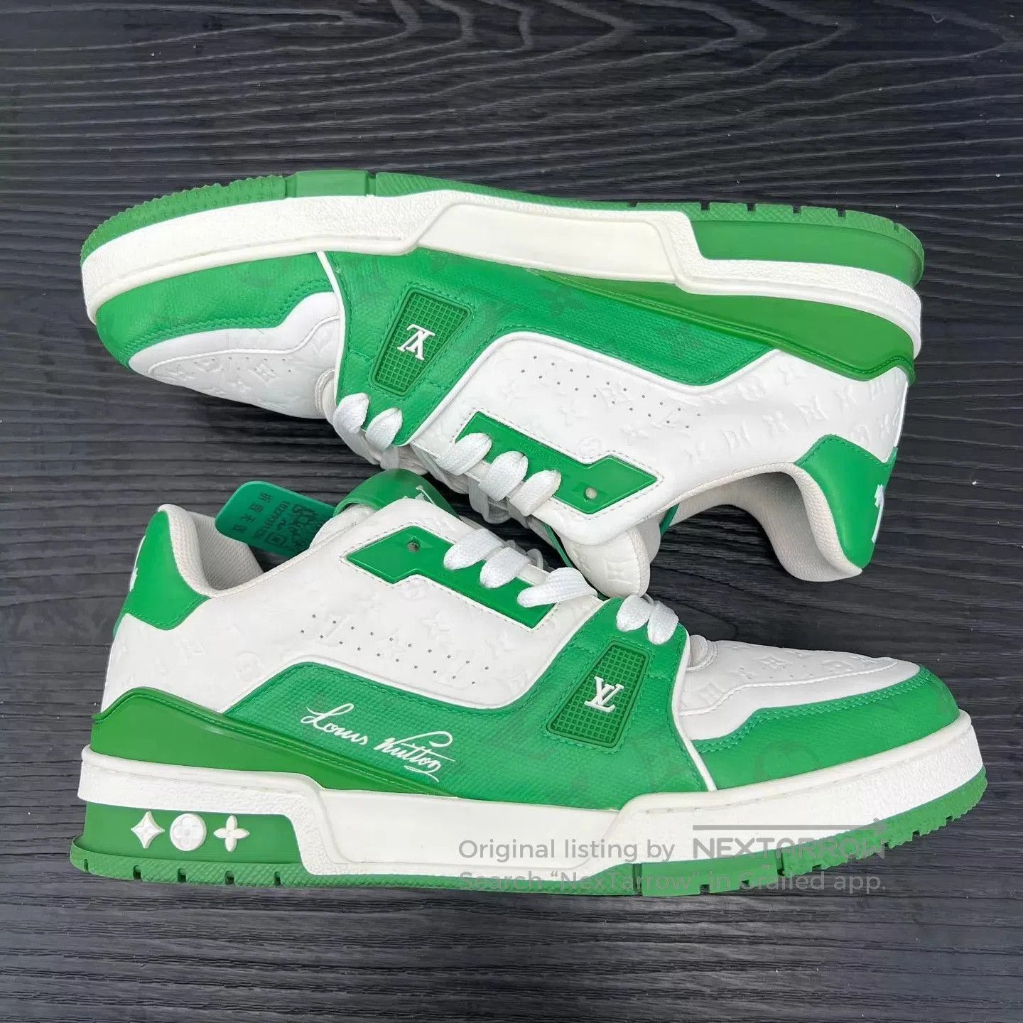 Louis Vuitton Green Low-Top Sneakers Size 8.5. Size US 8.5 / EU 41-42 - 3 Thumbnail