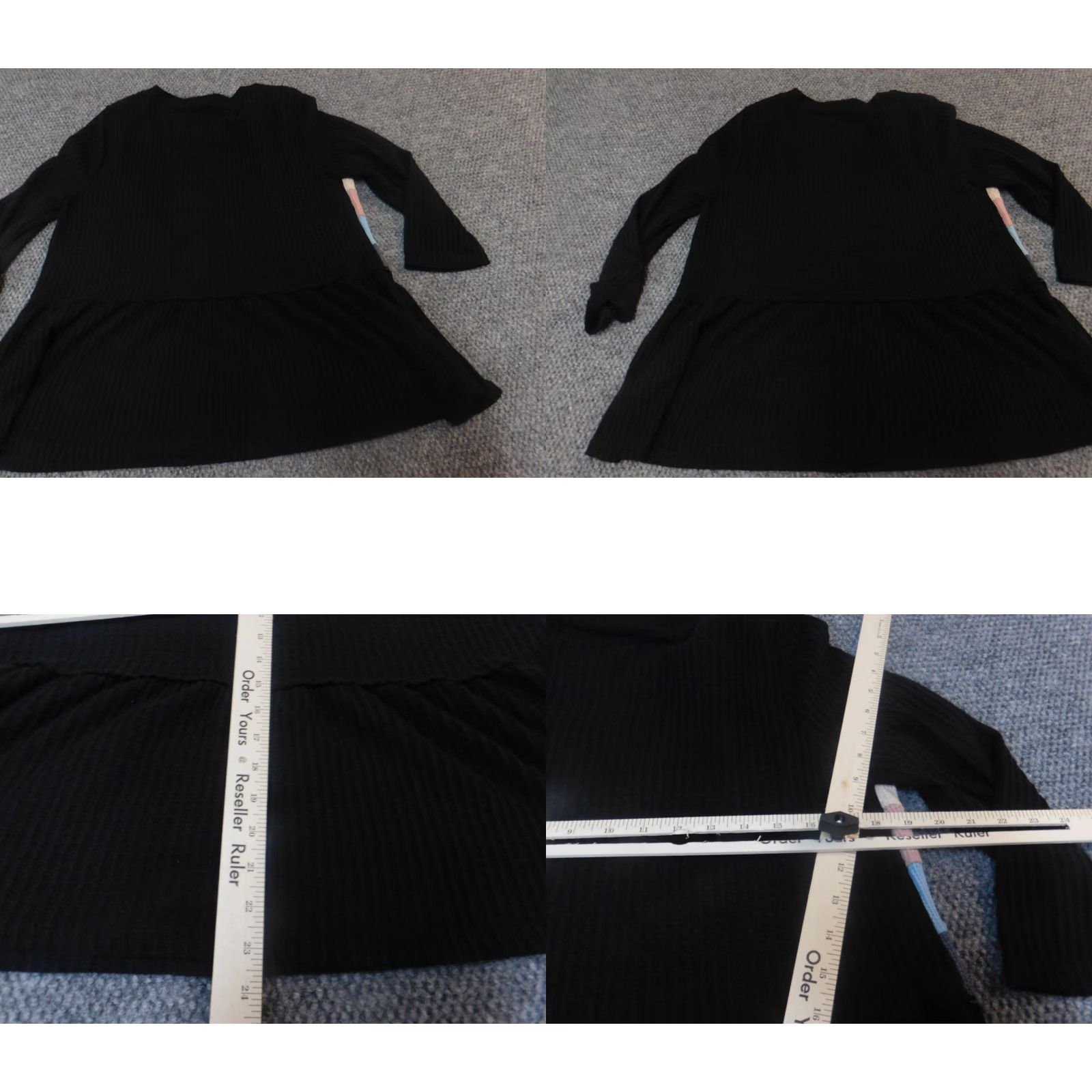 Vintage Entro Sweater Shirt Women M Black Striped Ruffles Pullover Crew Neck Long Sleeve Balloon Knit Polyester Modern Size M / US 6-8 / IT 42-44 - 8 Thumbnail