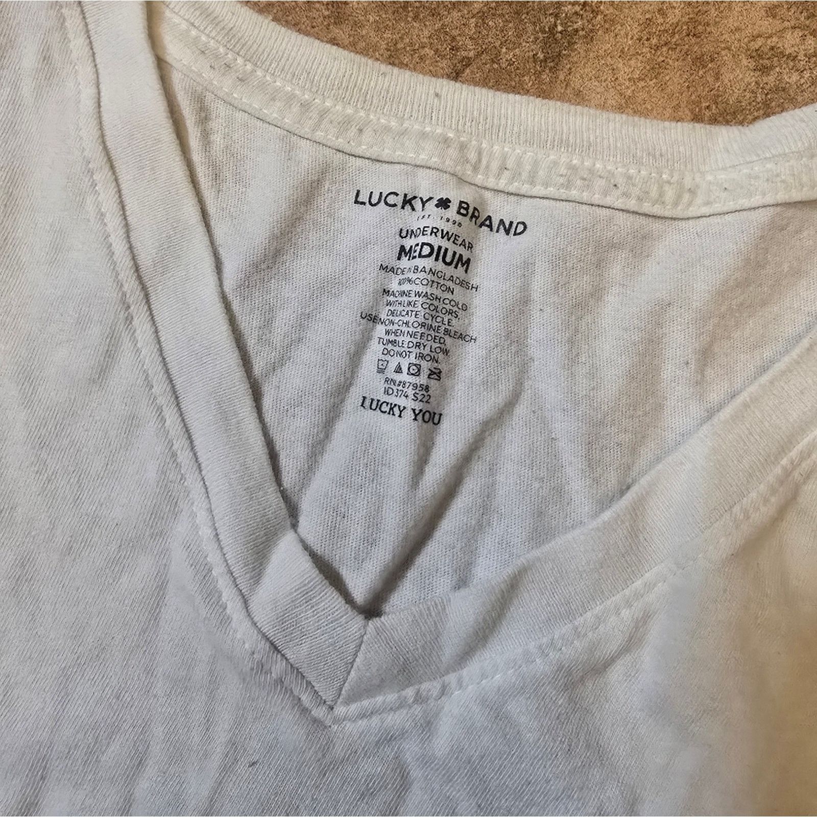Lucky Brand White Classic | LUCKY BRAND | Vneck Short Sleeve Size M / US 6-8 / IT 42-44 - 3 Thumbnail
