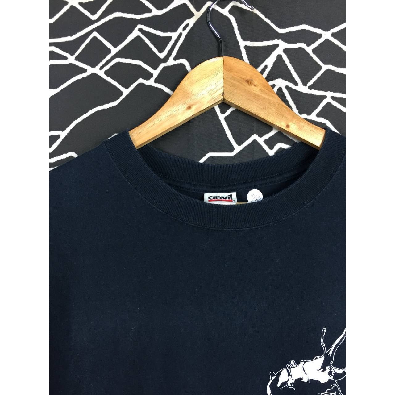 Anvil × Vintage Vtg Y2K Giraffe Stag Beetle Super Fang Nature Inspired Tee Size US M / EU 48-50 / 2 - 4 Thumbnail