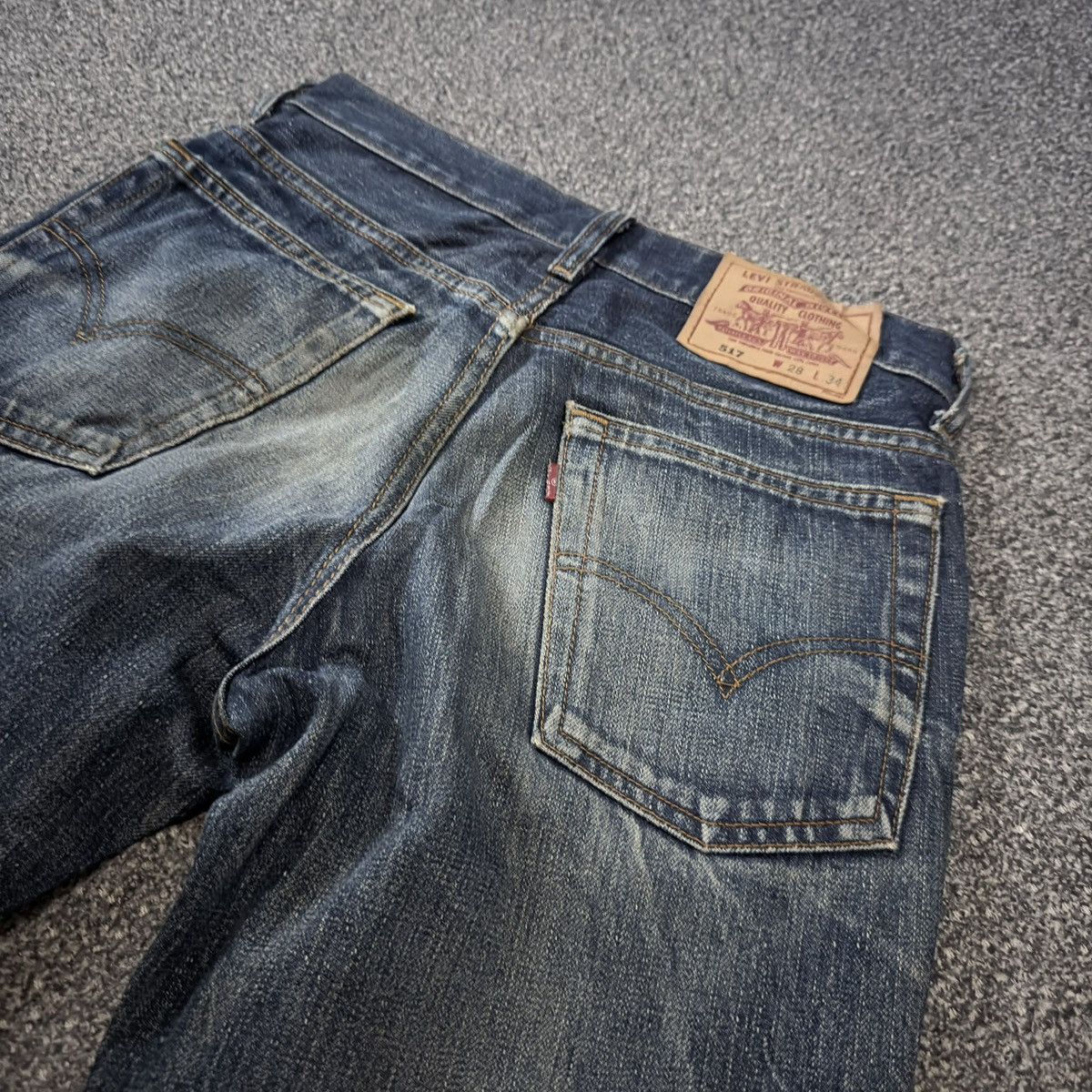 If Six Was Nine Flared Vintage 90s Levis 517 Bootcut Whisker Destroyed Denim Size US 28 / EU 44 - 7 Thumbnail