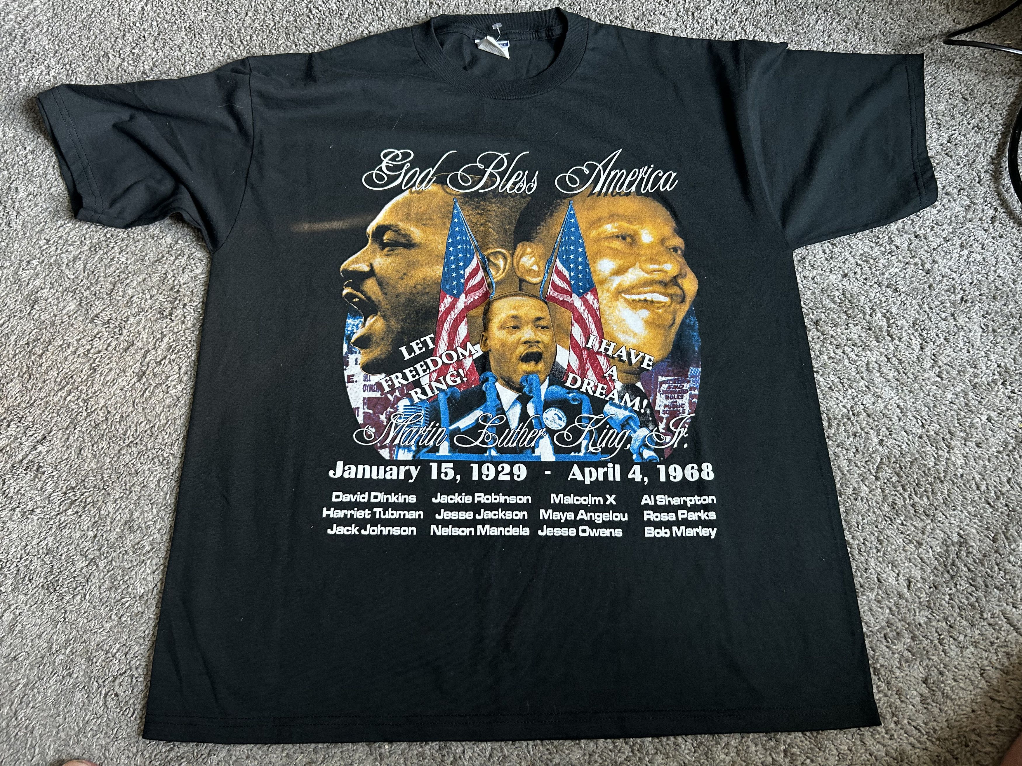 Gildan Vintage Black History Shirt Rare Men XL MLK Rap Tee Size US XL / EU 56 / 4 - 1 Thumbnail