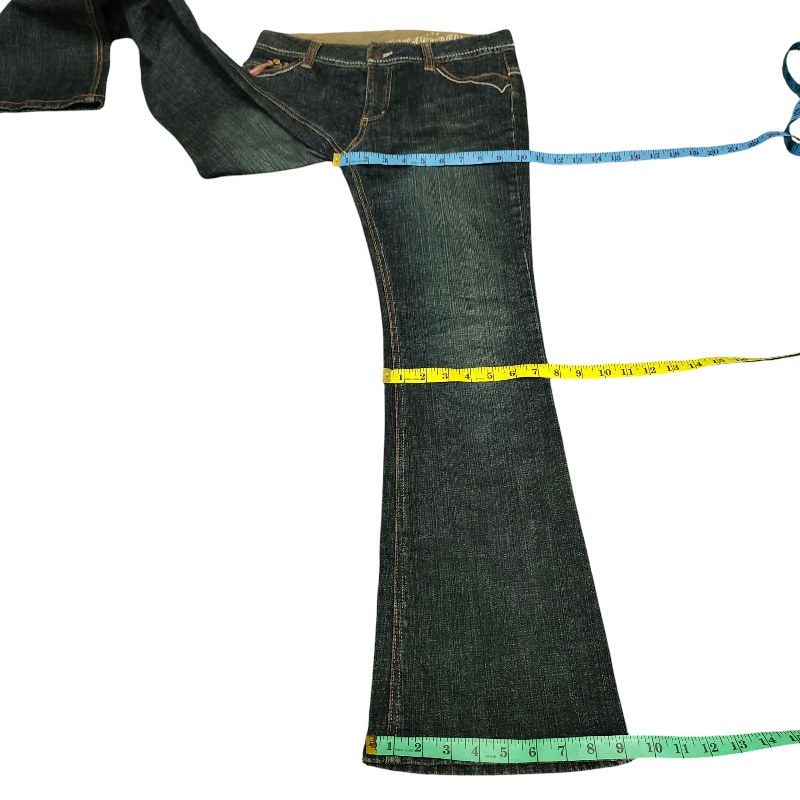 If Six Was Nine Flare Jeans Alpha Cubic Tribal Embroider Distress Bootcut Size US 30 / EU 46 - 17 Thumbnail