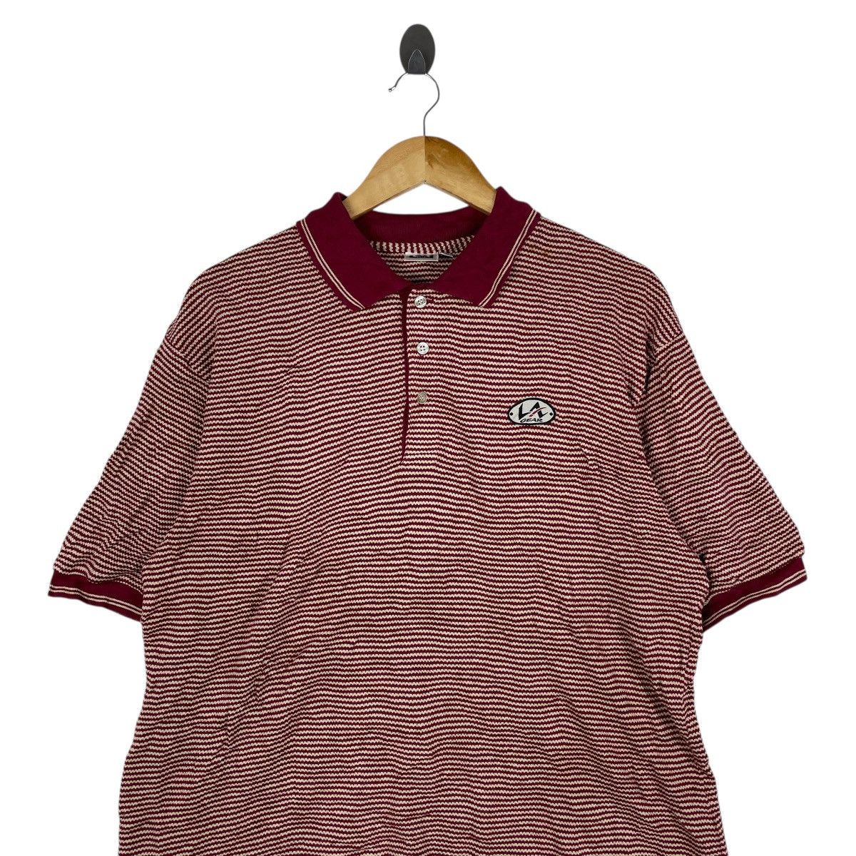 La Gear Vintage 80s LA GEAR Golfer Stripe Polo Shirt Size US L / EU 52-54 / 3 - 2 Thumbnail