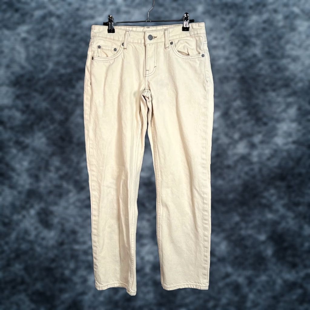 Weekday Weekday Jeans Shirt Womens 25 x 30 Beige Cotton Denim 5-Pocket Design Adult Womens 25 Straight Ivory Denim 90s? Size 27" / US 4 / IT 40 - 1 Thumbnail