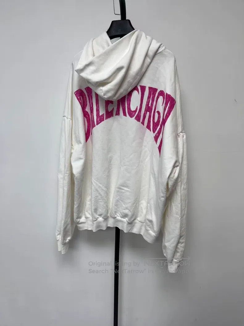 Balenciaga Balenciaga Loose Letter Print Hooded Long Sleeve Sweatshir Size L / US 10 / IT 46 - 2 Thumbnail