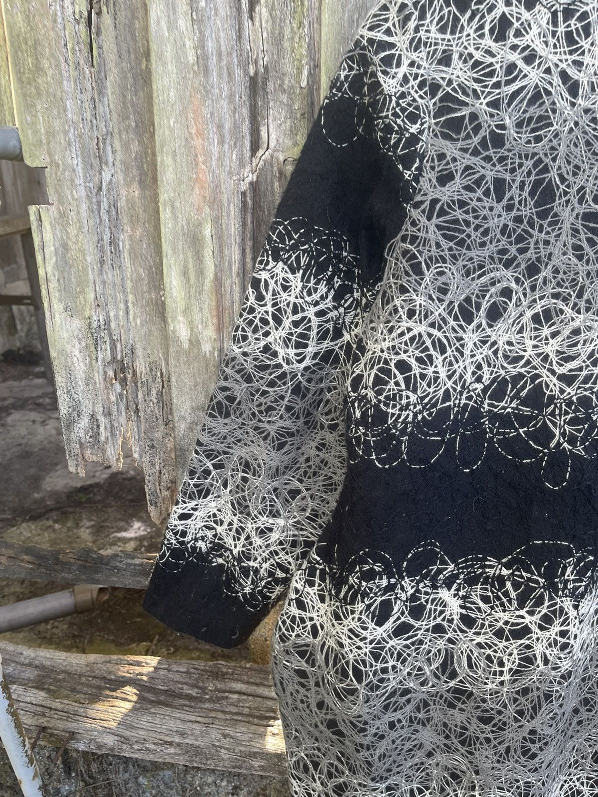 Other Avant-Garde Korean Art Coat Chaotic Thread Embroidery Size M / US 6-8 / IT 42-44 - 12 Thumbnail