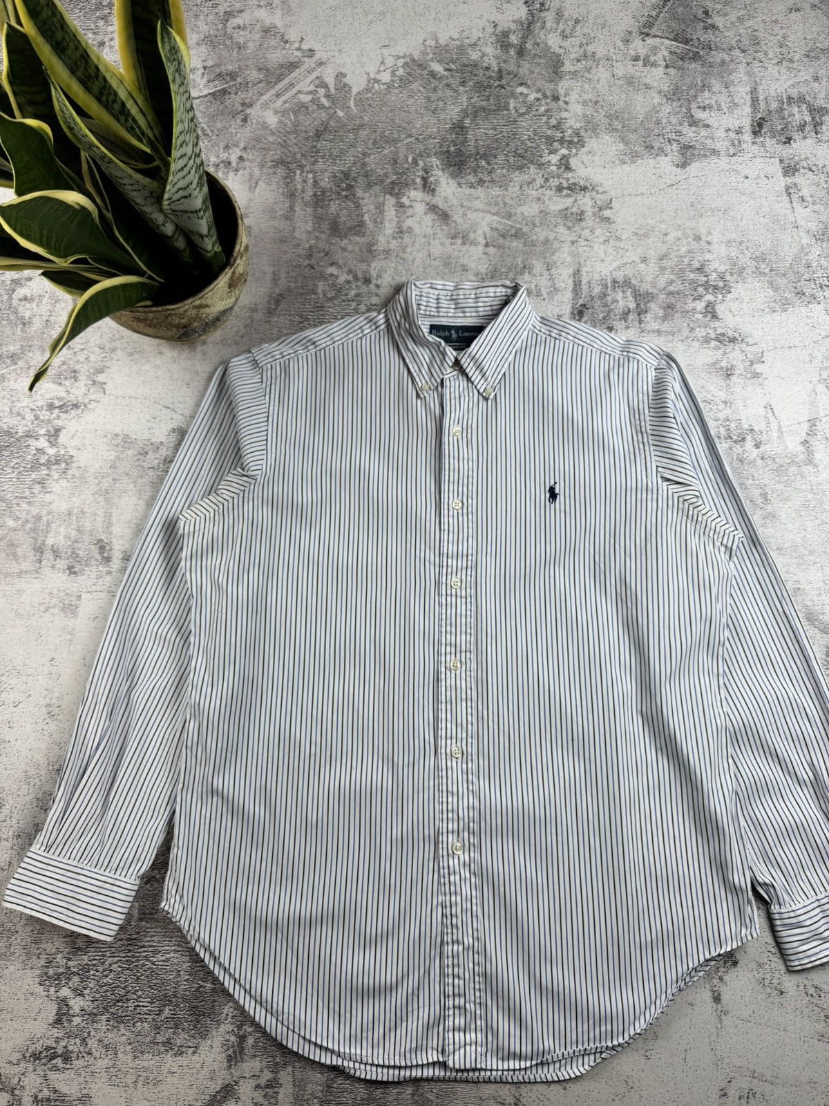 Polo Ralph Lauren Polo Ralph Lauren 16 34/35 Size White Button Striped Classic LongSleeve Shirt Size US M / EU 48-50 / 2 - 4 Thumbnail