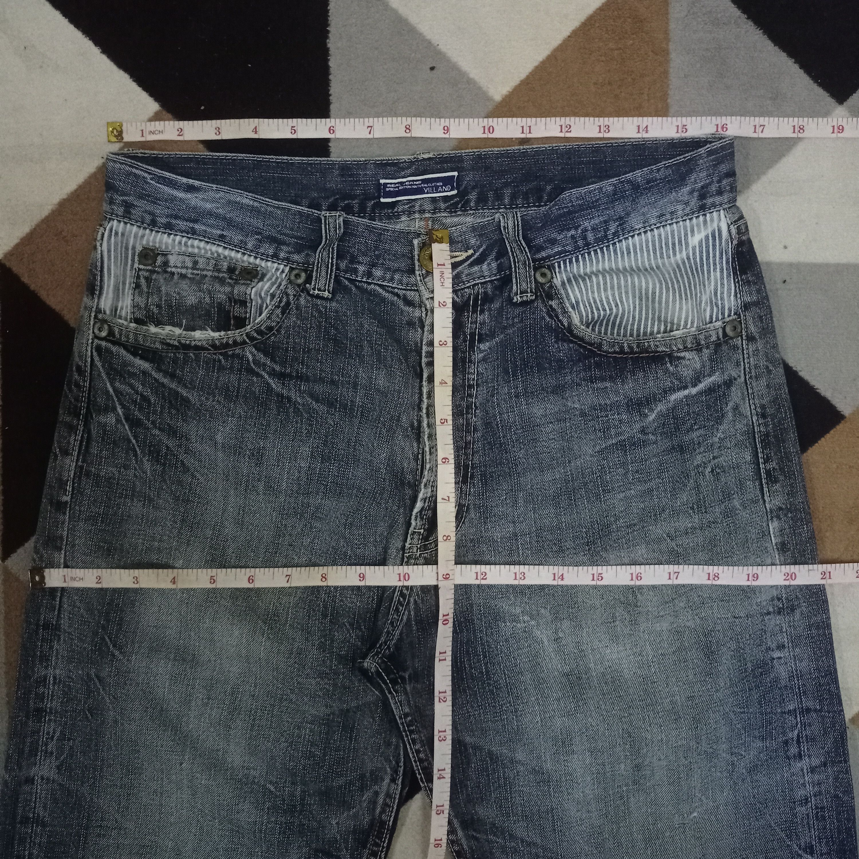 Japanese Brand Vintage VILLAND Embroidered Denim Baggy Jeans 32x28 Size US 32 / EU 48 - 9 Thumbnail