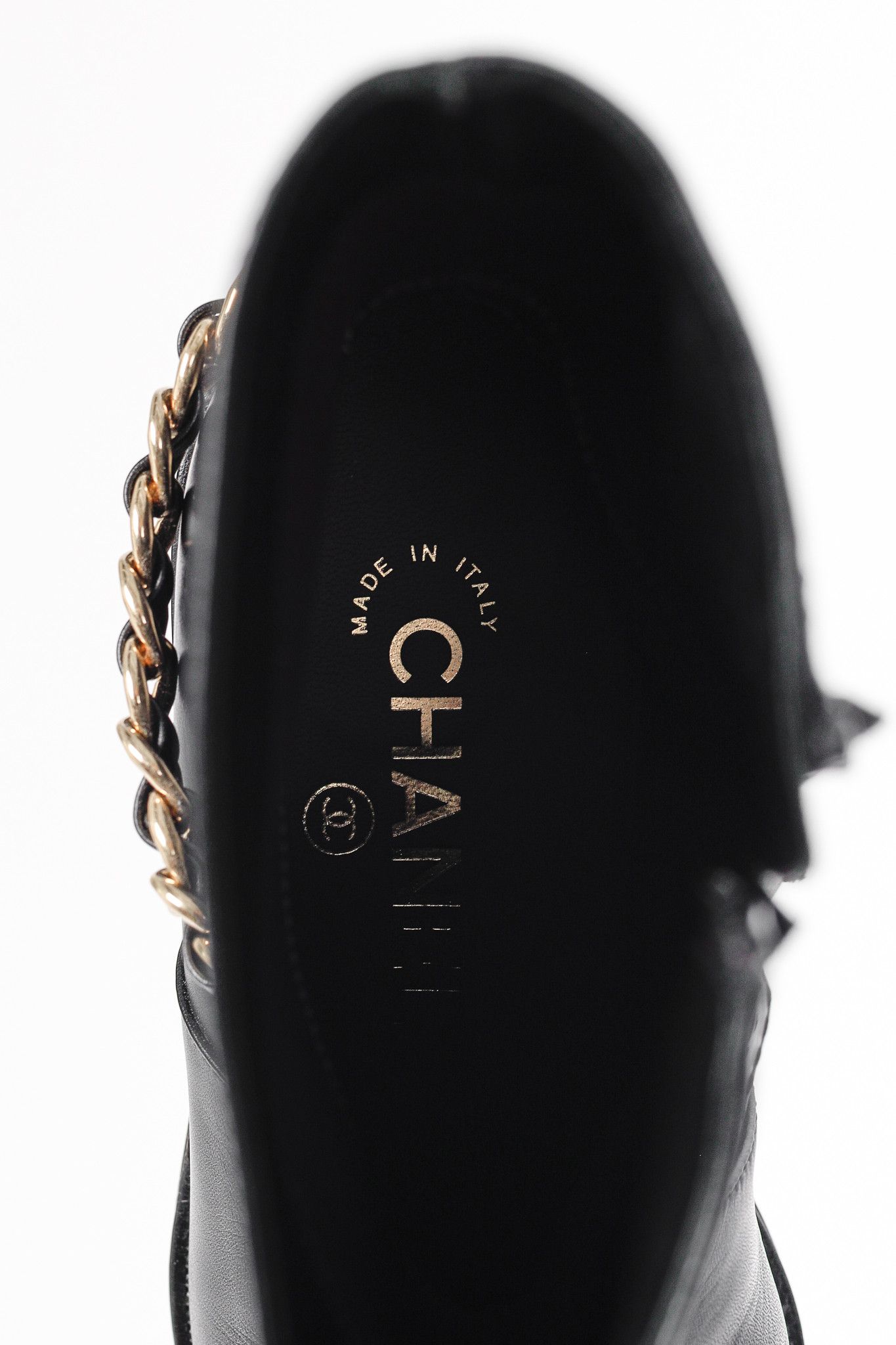 Chanel Chanel 22A Black Calfskin & Metal CC Chainlink Moto Boots Size US 5 / IT 35 - 10 Thumbnail