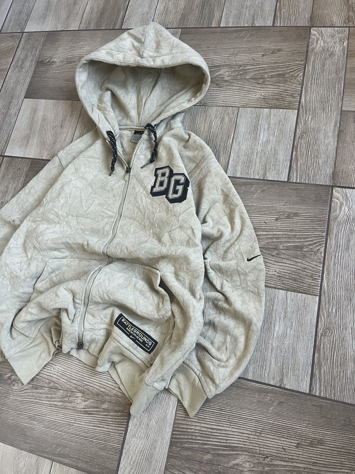 Nike Nike “BG” Hoodie – Beige / Vintage Wash Size US L / EU 52-54 / 3 - 3 Thumbnail