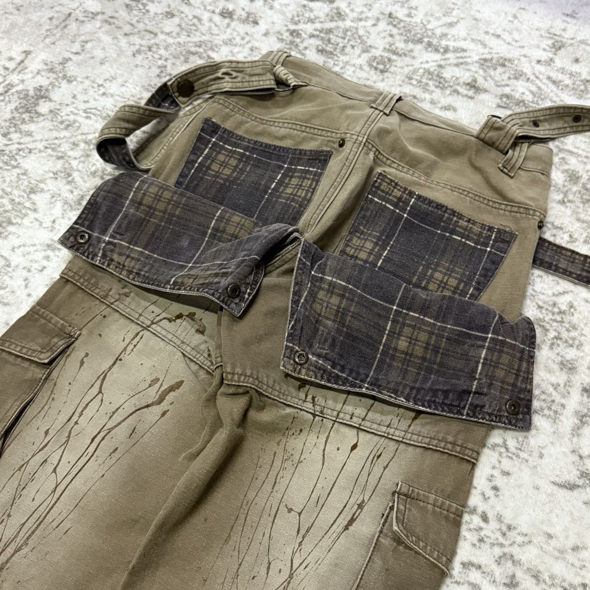 Le Grande Bleu (L.G.B.) Japanese Brand Bondage Double Waist Suspender Cargo Pants Size US 29 - 11 Thumbnail