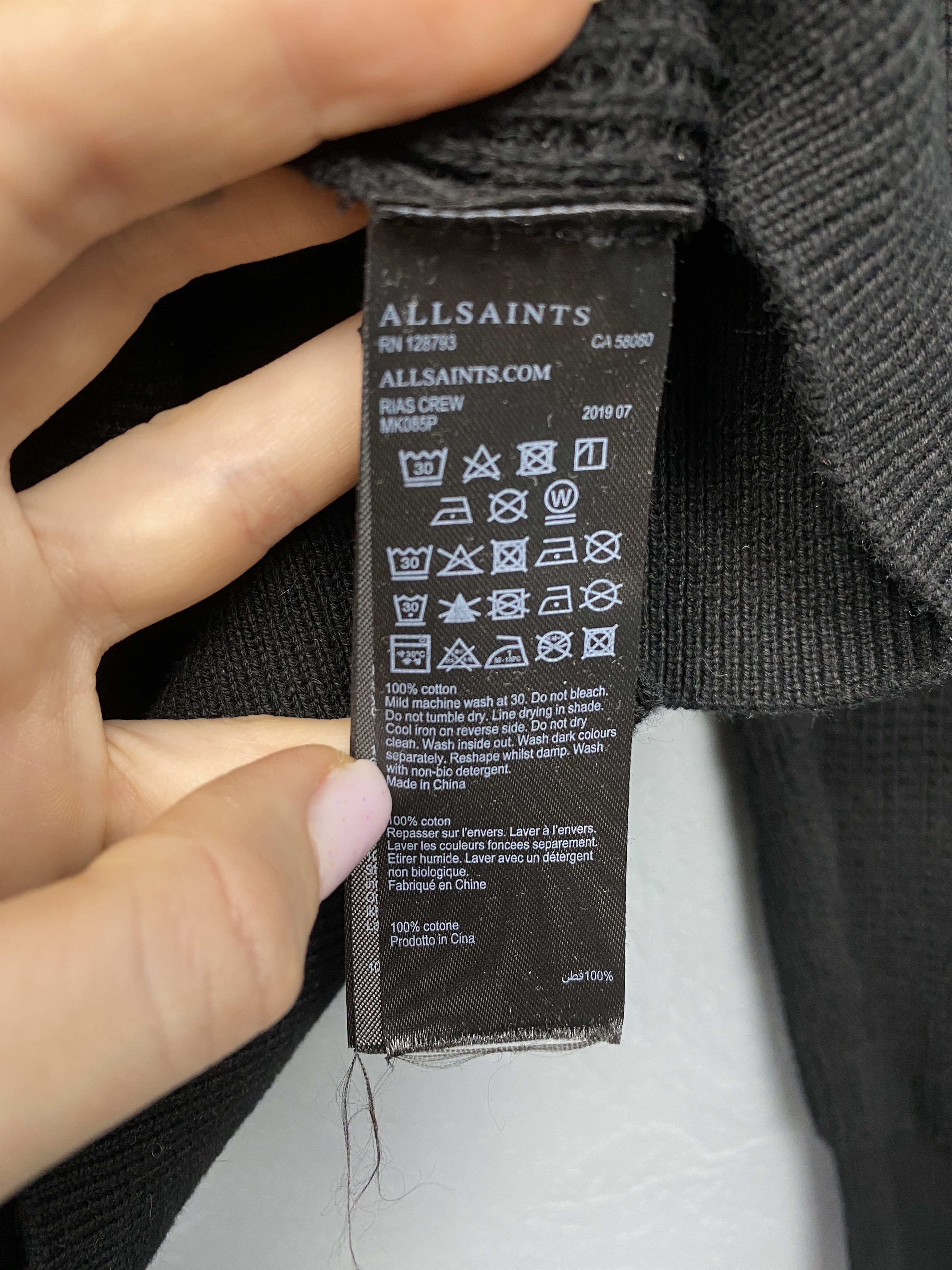 Allsaints Allsaints Rias Crew Neck Mens Knit Cotton Sweater Size US M / EU 48-50 / 2 - 5 Thumbnail