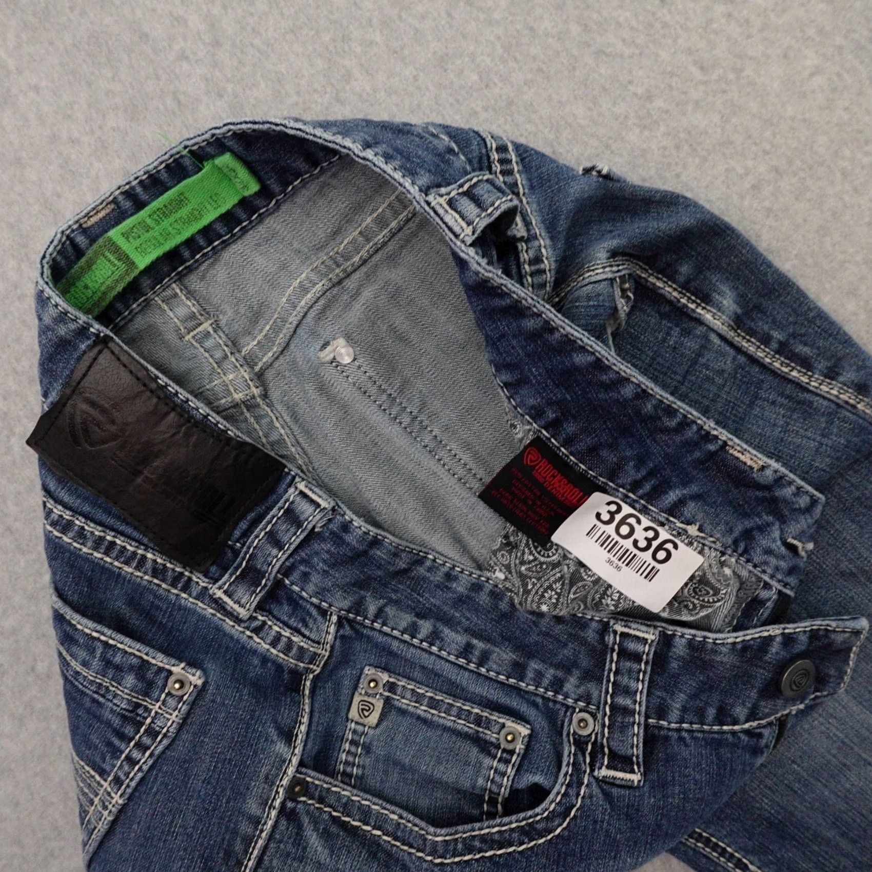 Pistola Rock & Roll Jeans Jeans 32 (32X30) Blue Denim Regular Straight Mens Pants Size US 32 / EU 48 - 4 Thumbnail