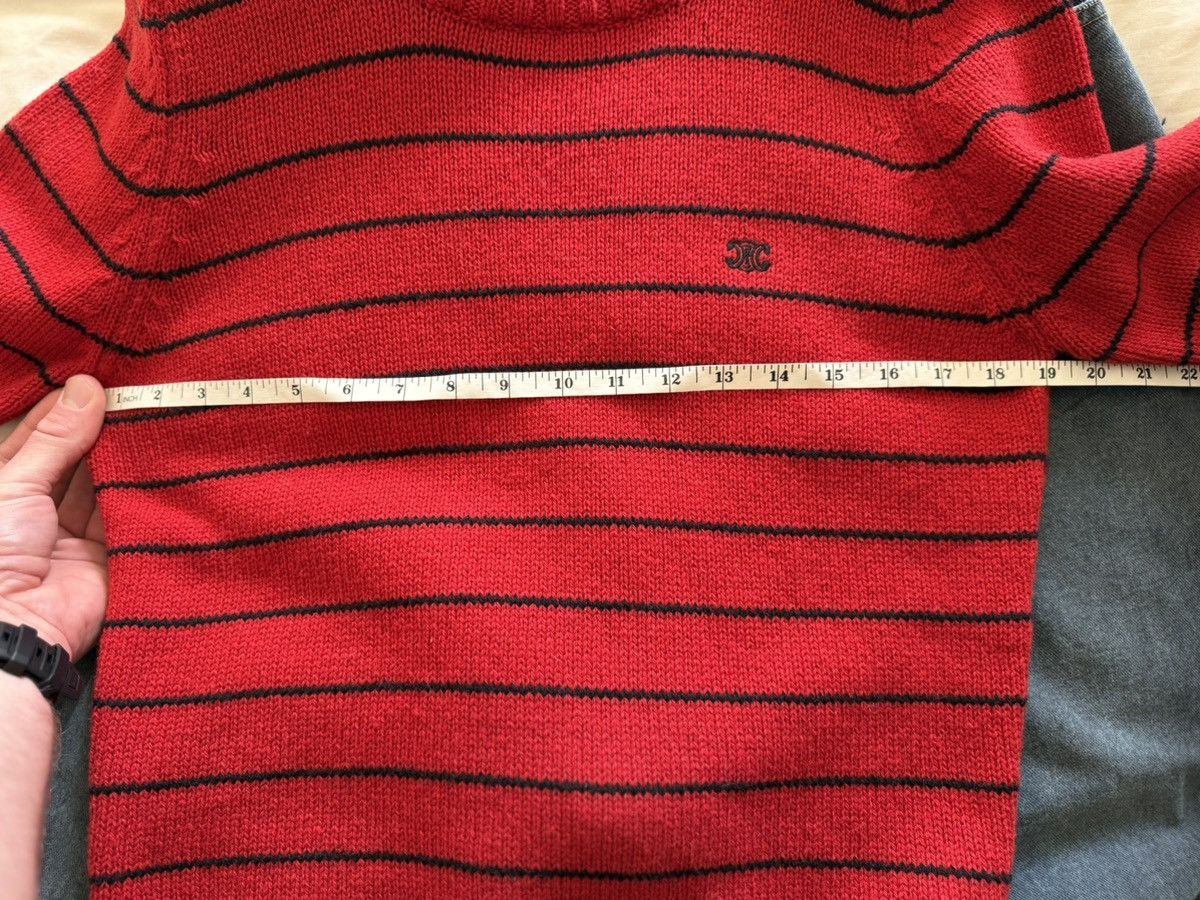 Celine $1.2k Celine red black stripe 💯% wool crew sweater S Hedi Size US S / EU 44-46 / 1 - 4 Thumbnail