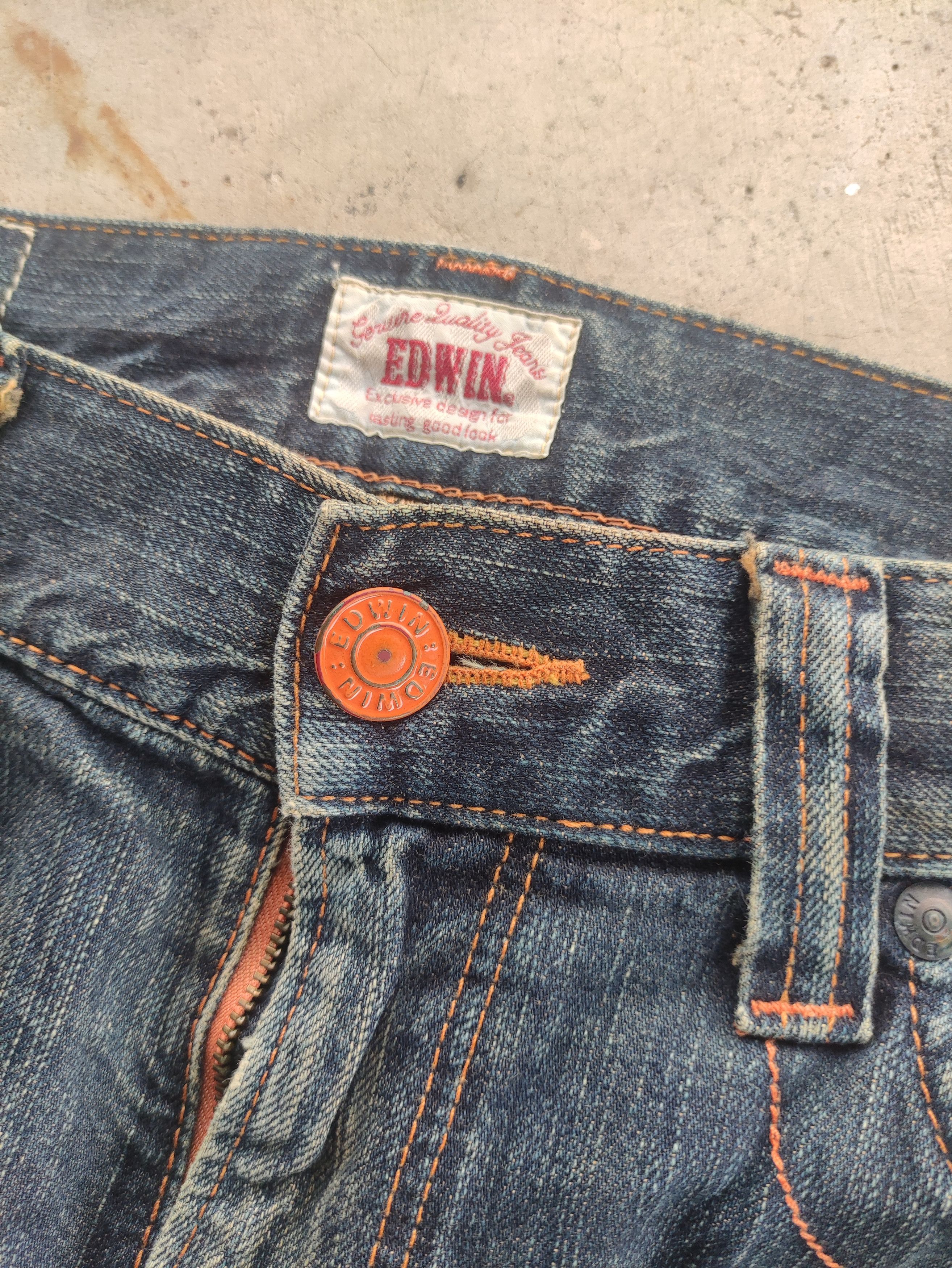 Edwin Vintage Edwin Jean Distressed Faded Denim Pants Size US 37 - 5 Thumbnail