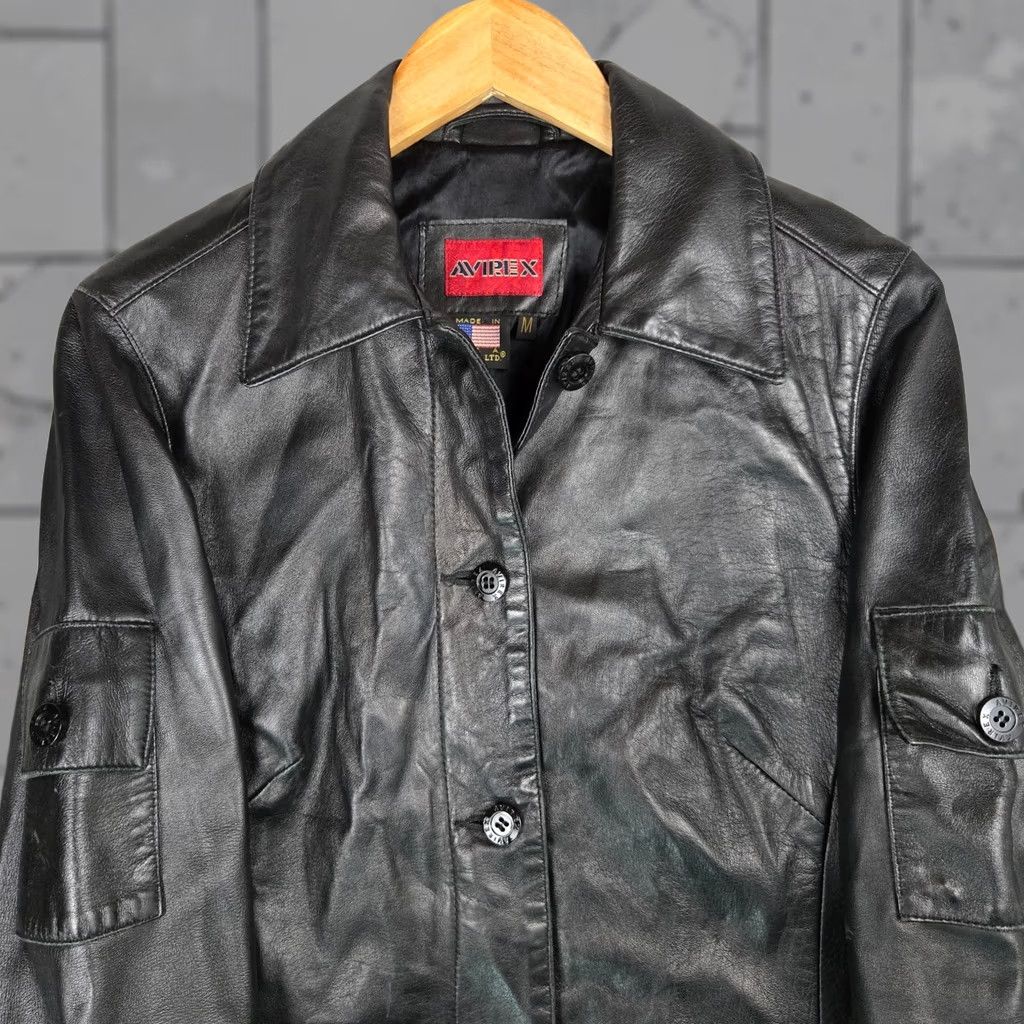 Avirex AVirex Women's Leather Jacket Button Front Made in USA Black Buttery Soft Leather Jacket Size M / US 6-8 / IT 42-44 - 1 Thumbnail