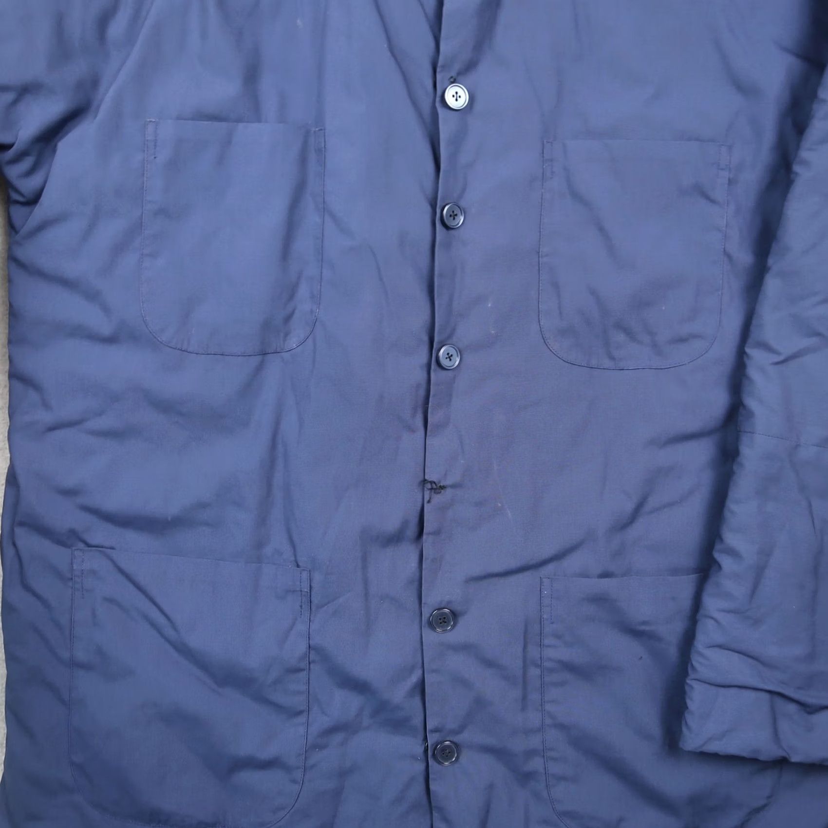 Vintage Vintage Chore Jacket XL Blue Lined Cotton Blend - 80s 90s Workwear, Men, Regular Fit, Button Accents, Solid Pattern, Vintage Brand Size US XL / EU 56 / 4 - 3 Thumbnail