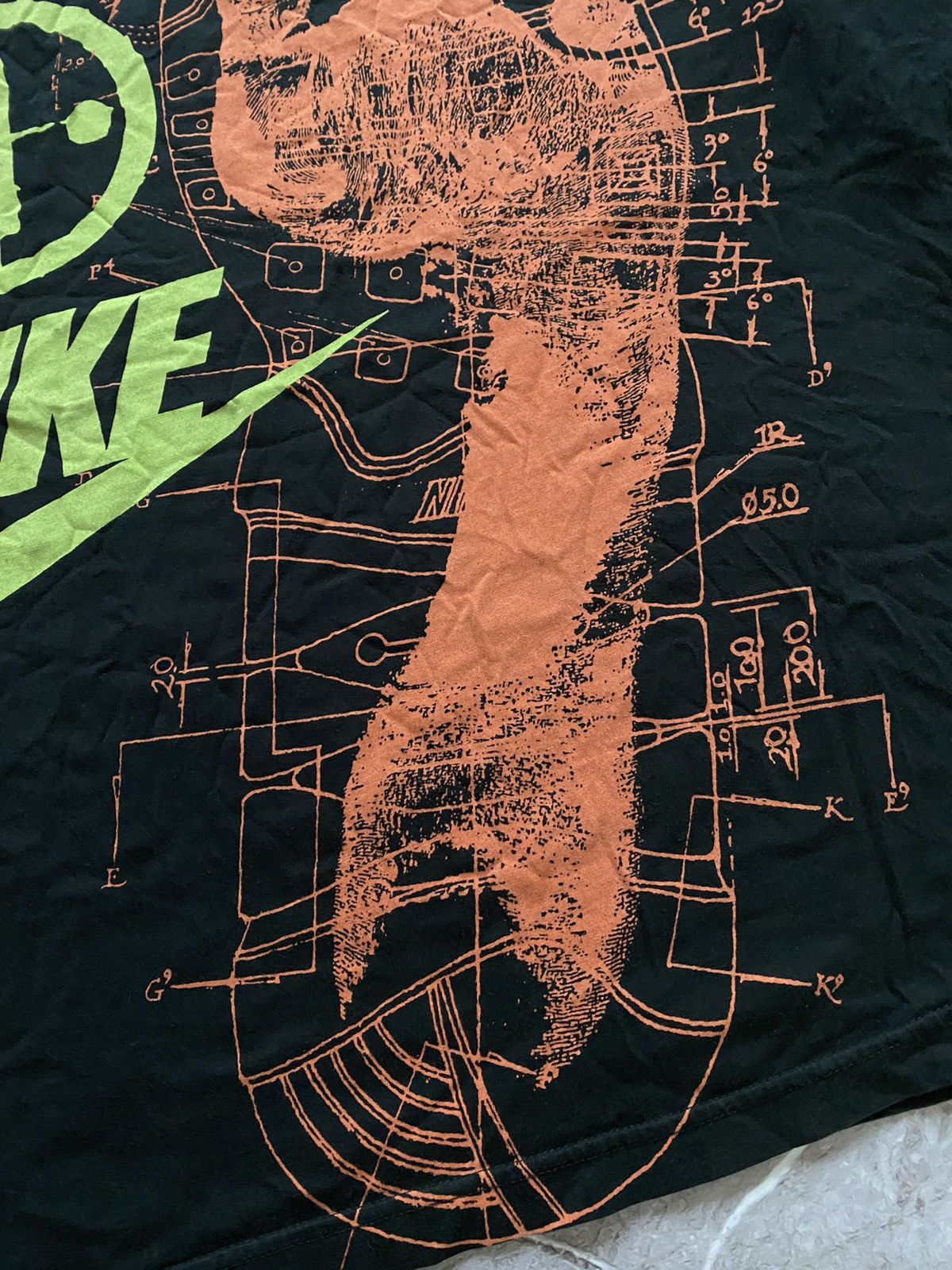 Nike × Vintage Vintage 90s Nike Big Foot Logo Oversized Rap Y2K T Shirt Size US XL / EU 56 / 4 - 7 Thumbnail